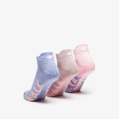 Dash Textured Ankle Length Sports Socks - Set of 3-Women%27s Socks-image-2