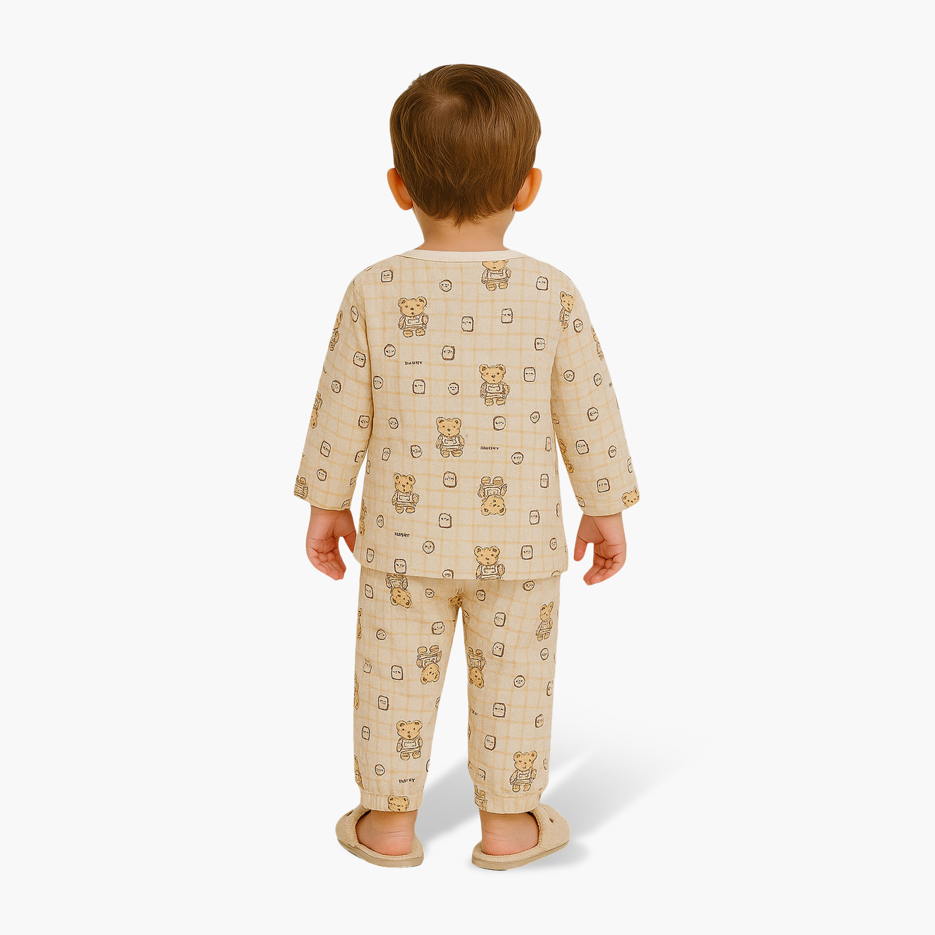طقم بيجامة قطن موسلين بطبعة دب من فيكتور آند جين-baby-boys-clothing-nightwear-pyjamasets-image-2
