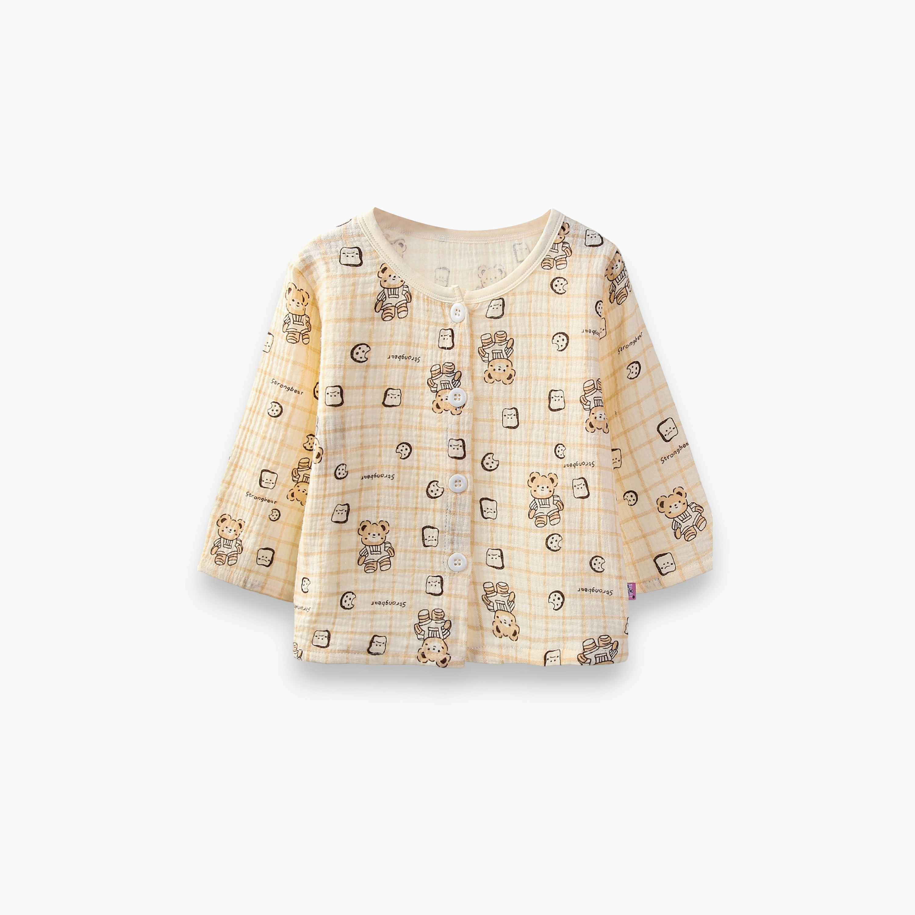 طقم بيجامة قطن موسلين بطبعة دب من فيكتور آند جين-baby-boys-clothing-nightwear-pyjamasets-image-3