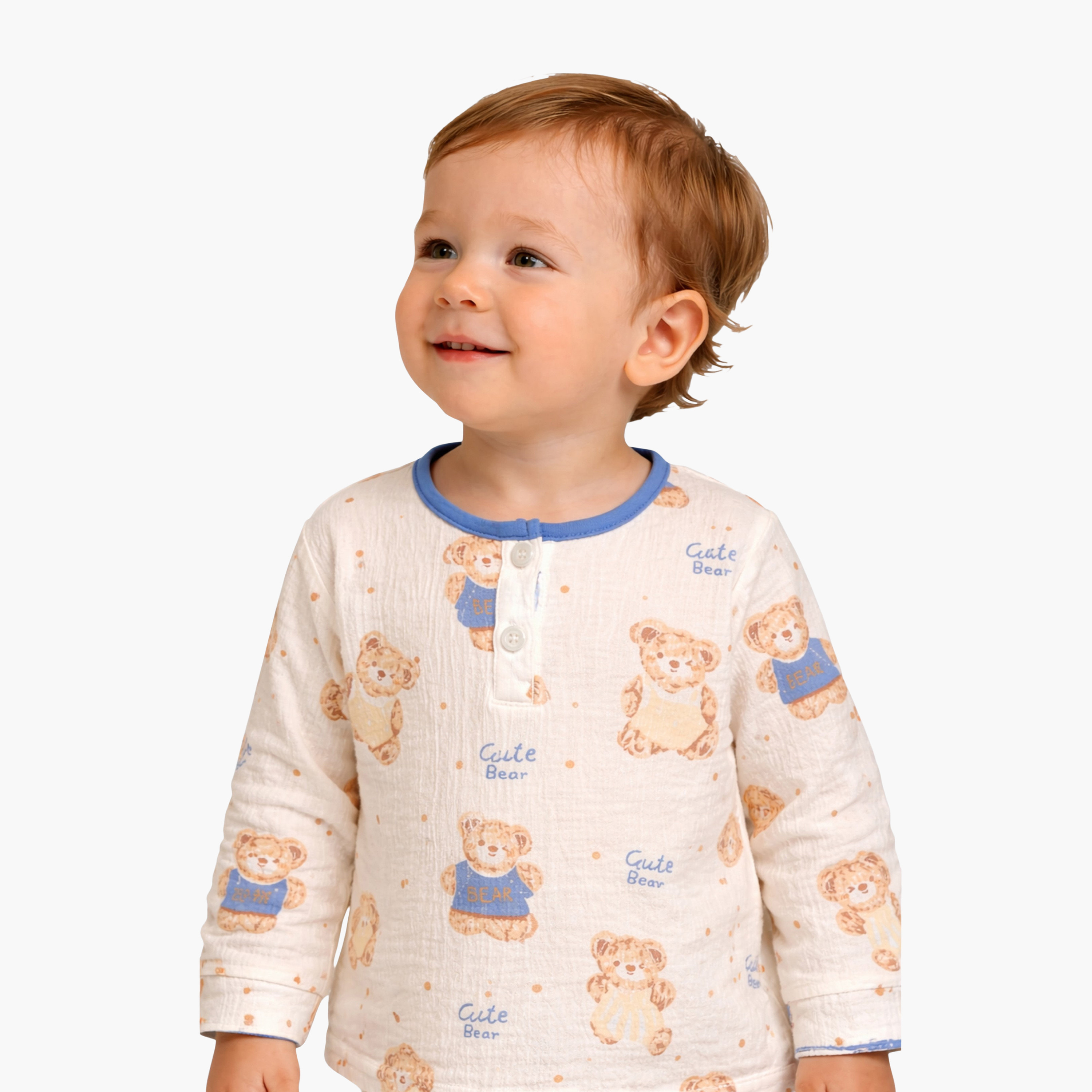 Victor and Jane Teddy Bear Printed Muslin Cotton Pyjama Set-baby-boys-clothing-nightwear-pyjamasets-image-3