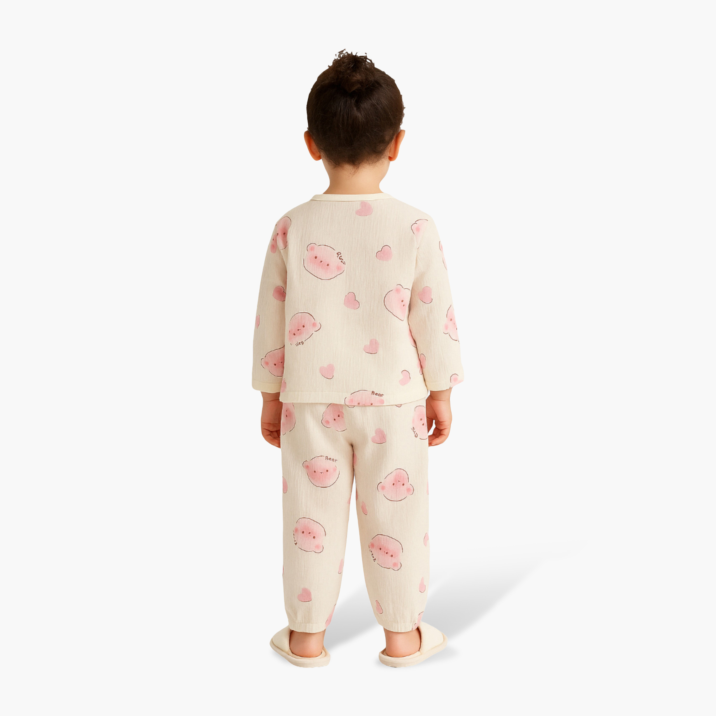 طقم بيجامة قطن موسلين بطبعة دب من فيكتور آند جين-baby-girls-clothing-nightwear-pyjamasets-image-2
