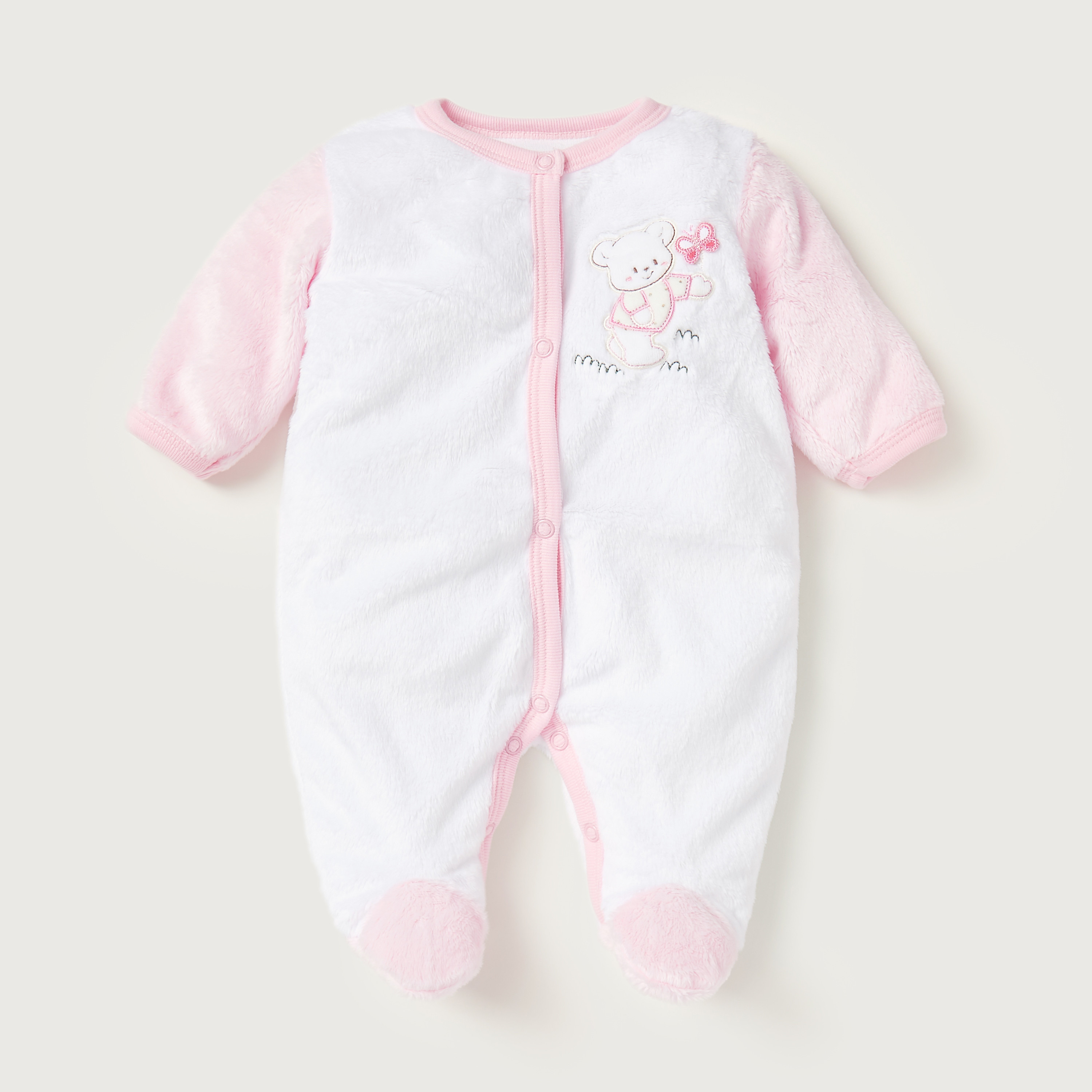 طقم نوم مغلق القدمين بتطريزات دب من جونيورز-baby-boys-clothing-nightwear-sleepsuits-image-1