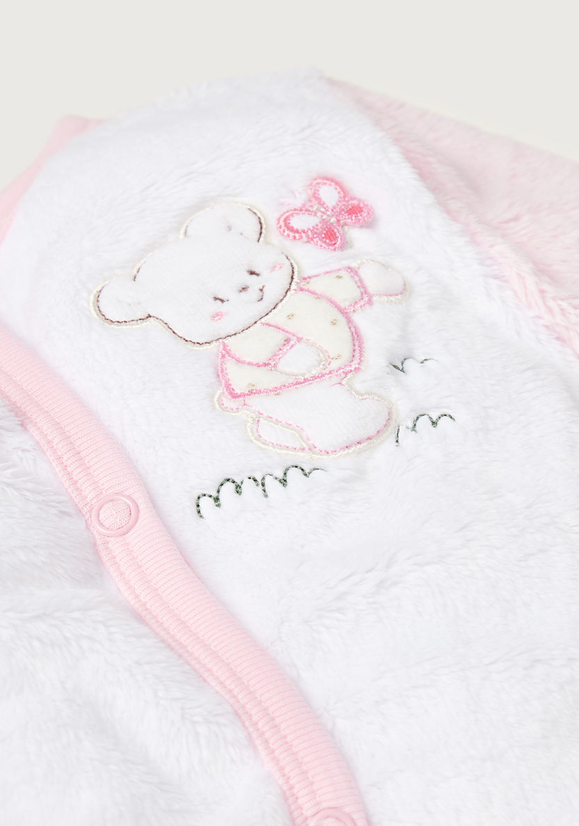 Juniors Bear Embroidered Closed Feet Sleepsuit-Sleepsuits-image-1