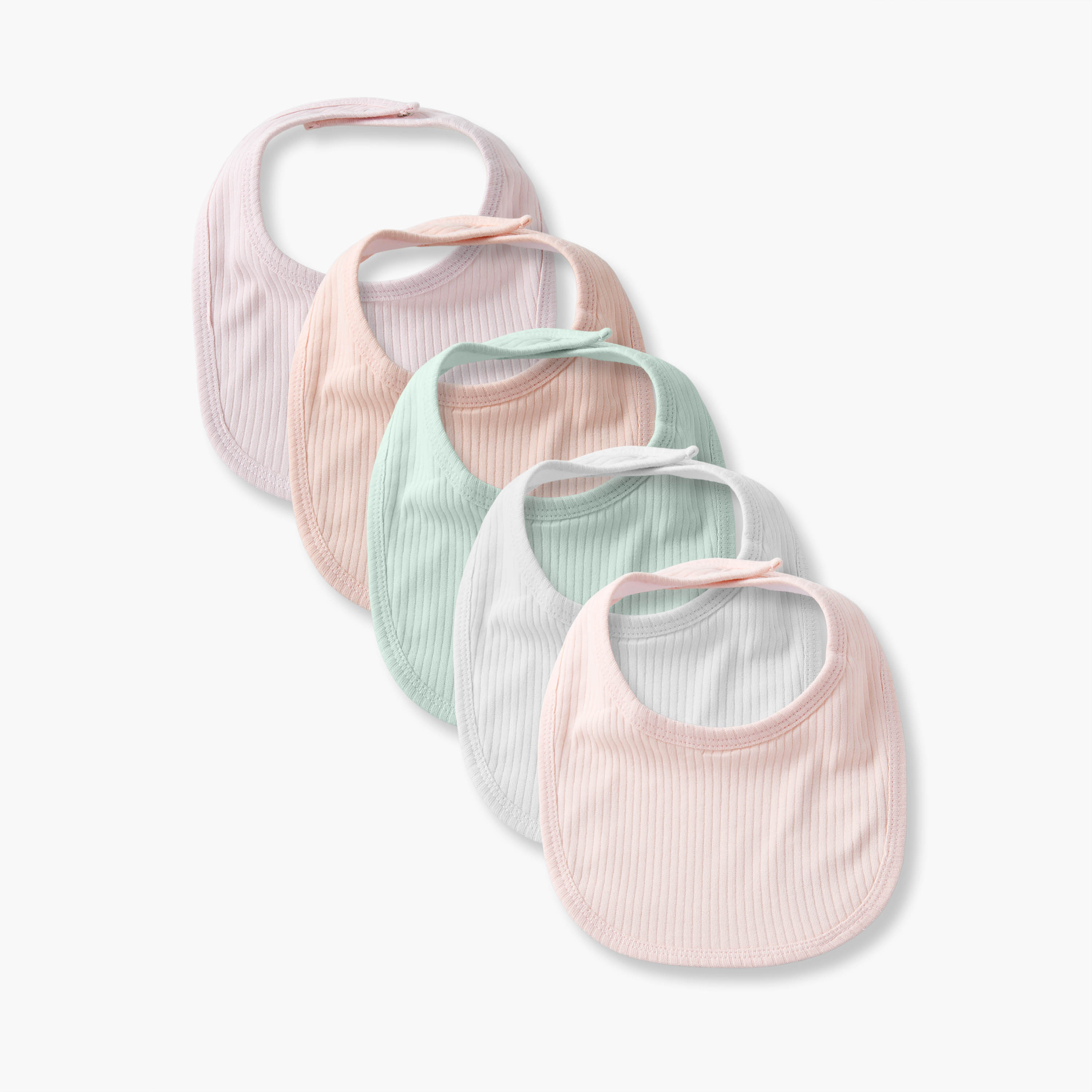 مرايل أطفال مضلعة بارزة الملمس من جونيورز - عبوة 5 قطع-baby-feeding-bibs-image-1