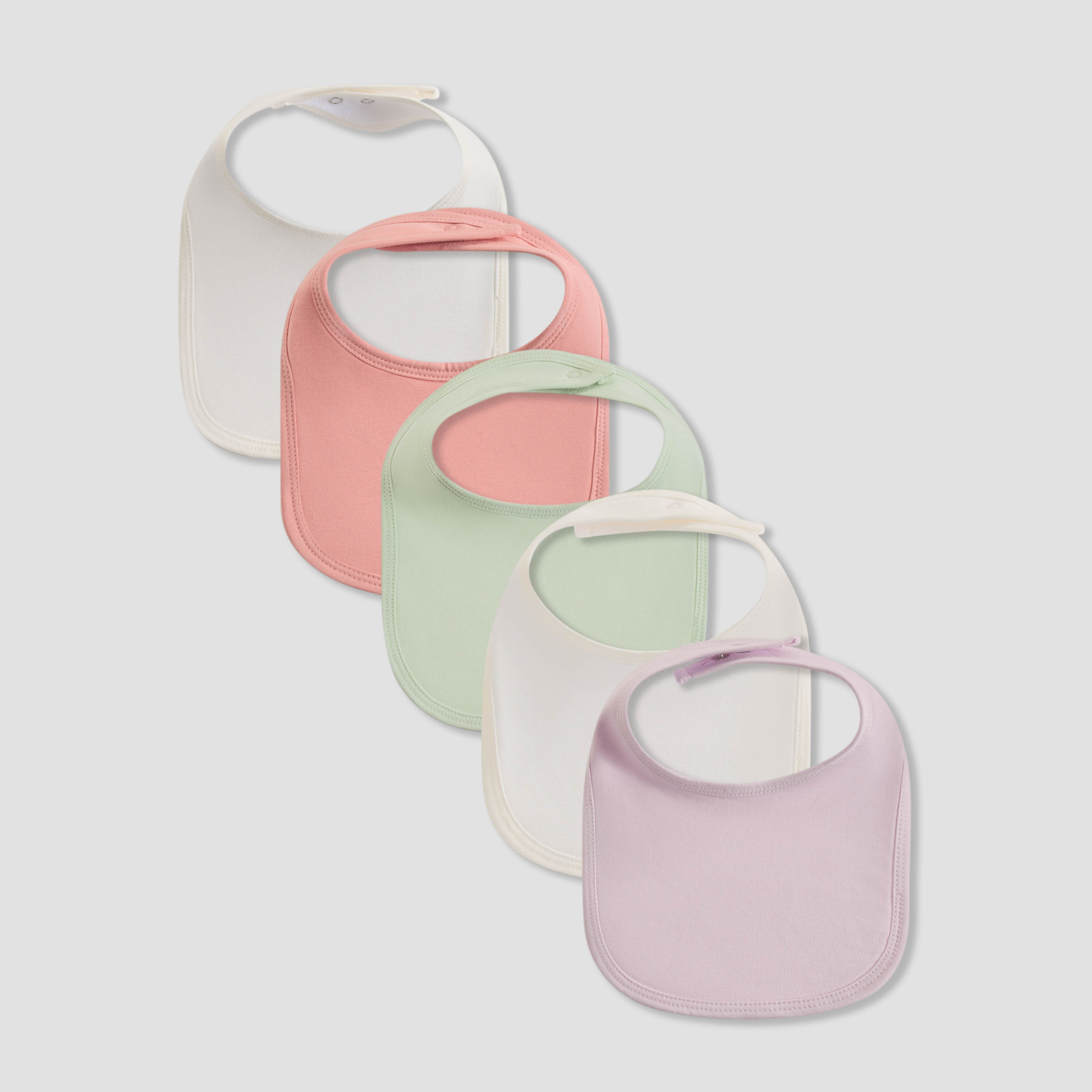 Pack of 5 Juniors Baby Bib with Snap Button Closure-baby-feeding-bibs-image-1
