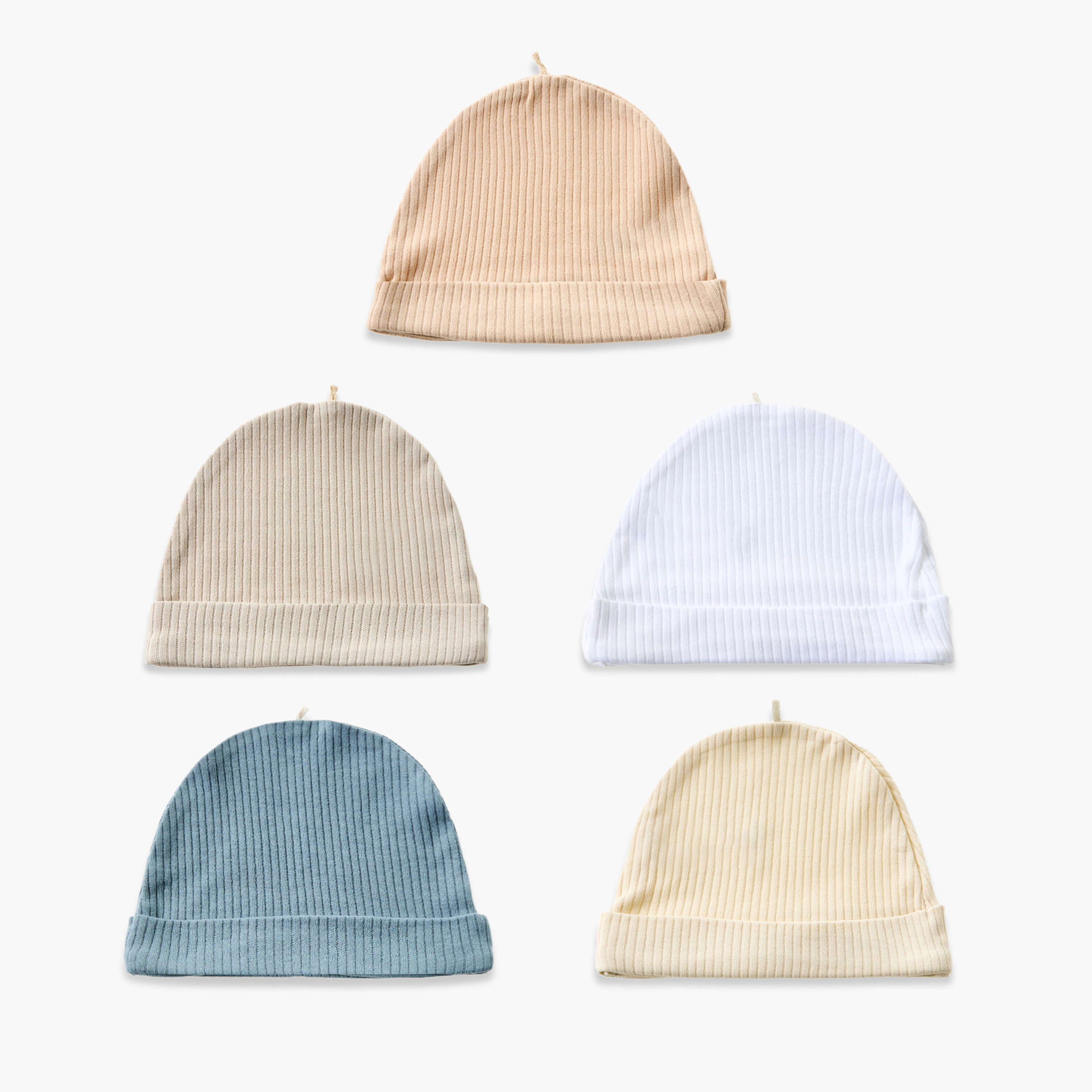 Pack of 5 Juniors Cap with Rolled Hem-baby-boys-accessories-caps-image-1
