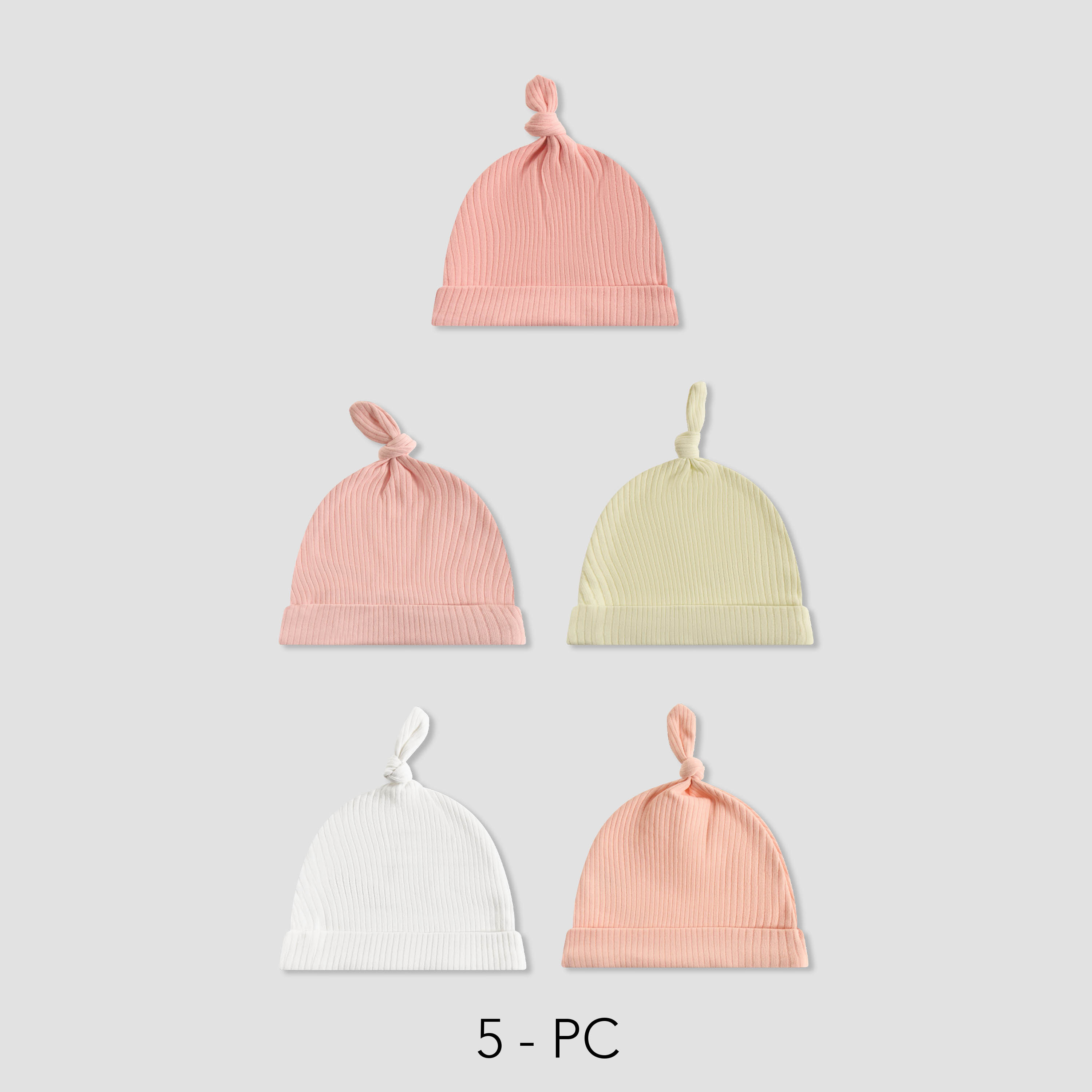 Pack of 5 Juniors Cap with Ribbed Design-baby-girls-accessories-caps-image-1