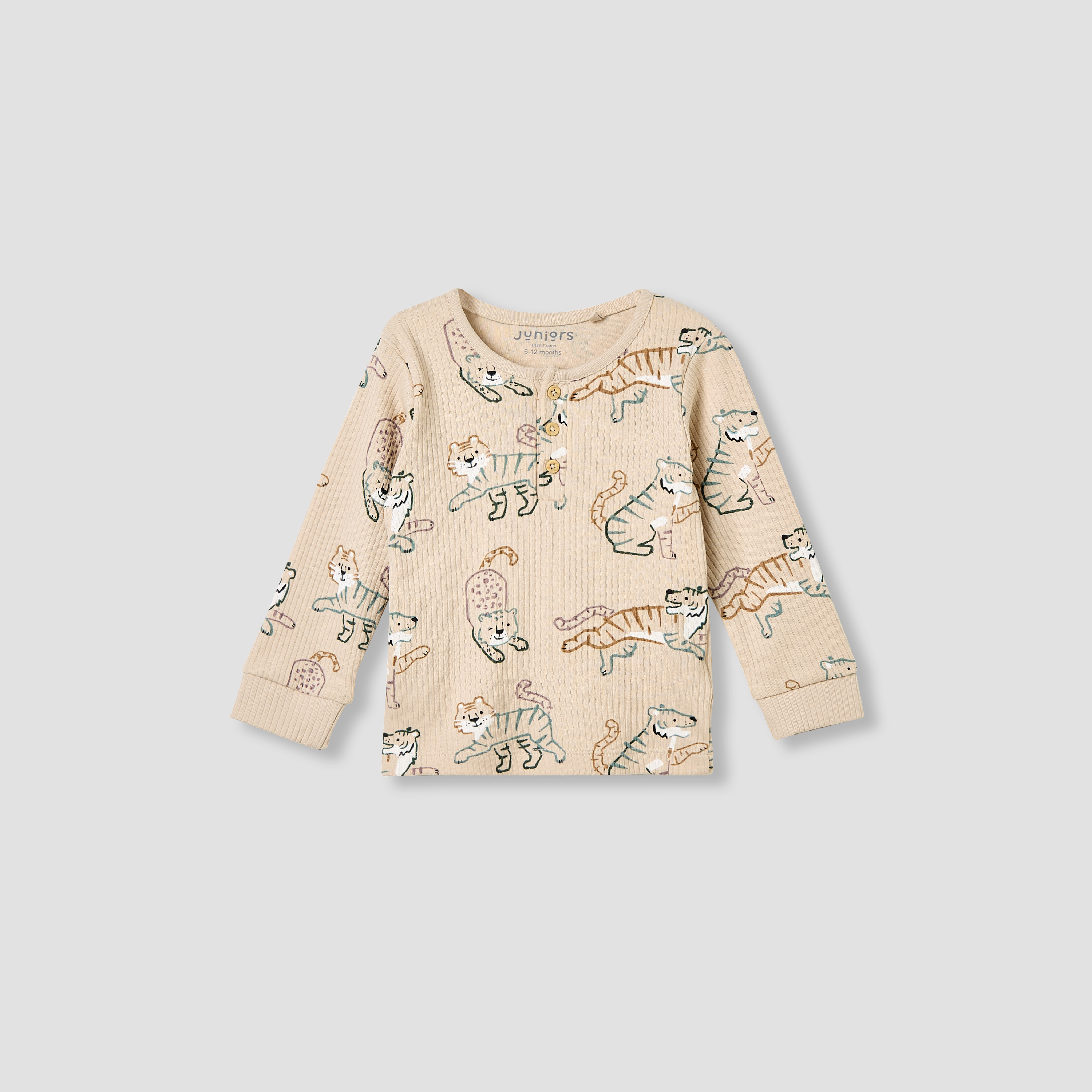 Juniors Pyjama Set with Safari Print - Cotton - Long Sleeves - Henley Neck-baby-boys-clothing-nightwear-pyjamasets-image-2