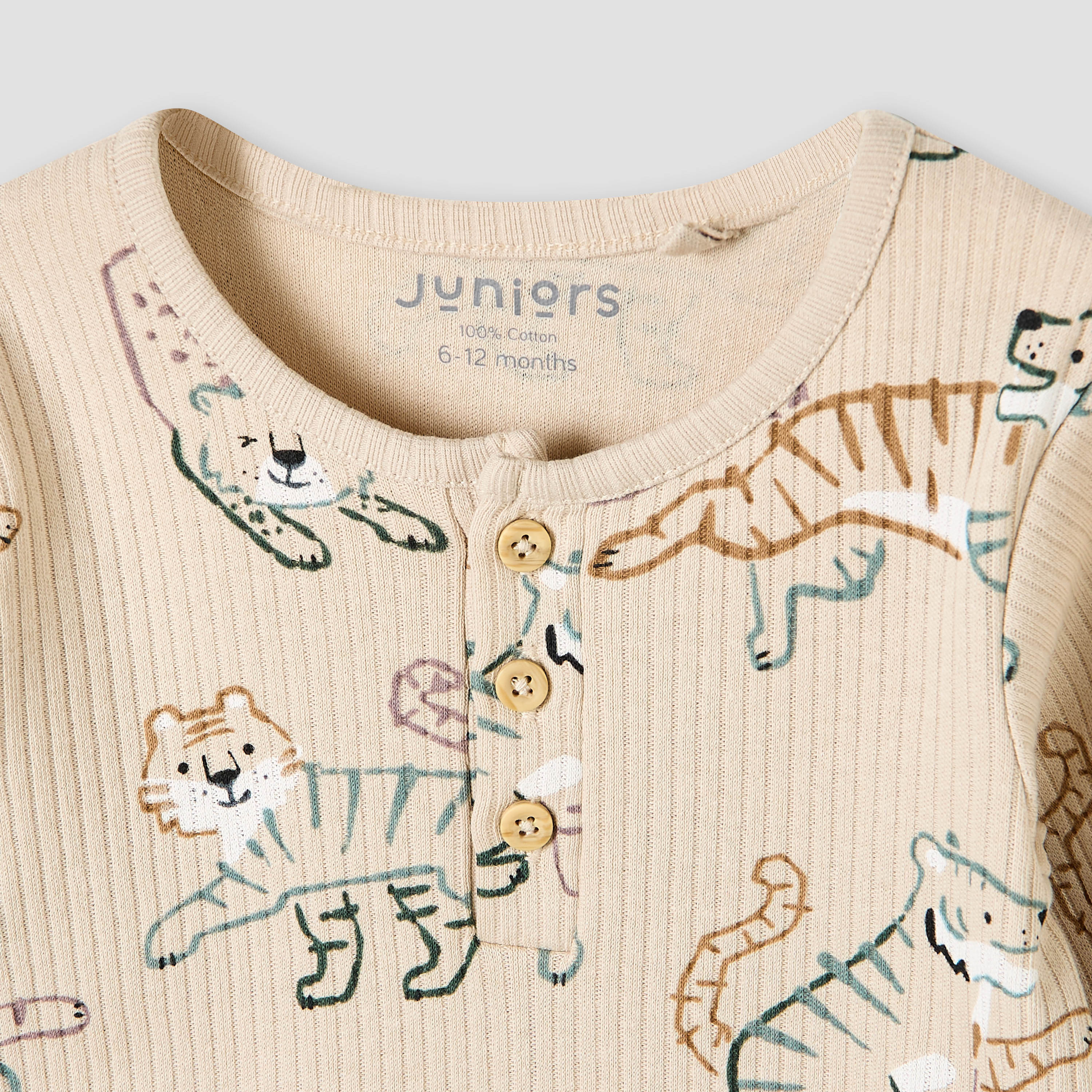 Juniors Pyjama Set with Safari Print - Cotton - Long Sleeves - Henley Neck-baby-boys-clothing-nightwear-pyjamasets-image-4