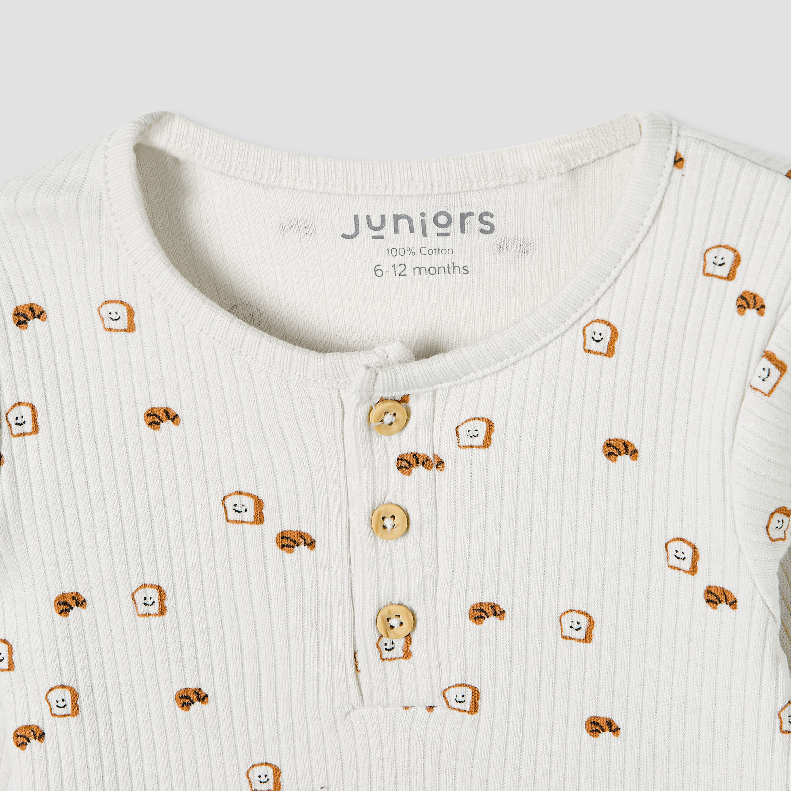 طقم بيجاما قطن بياقة هينلي وأكمام طويلة وبطبعات من جونيورز-baby-boys-clothing-nightwear-pyjamasets-image-4