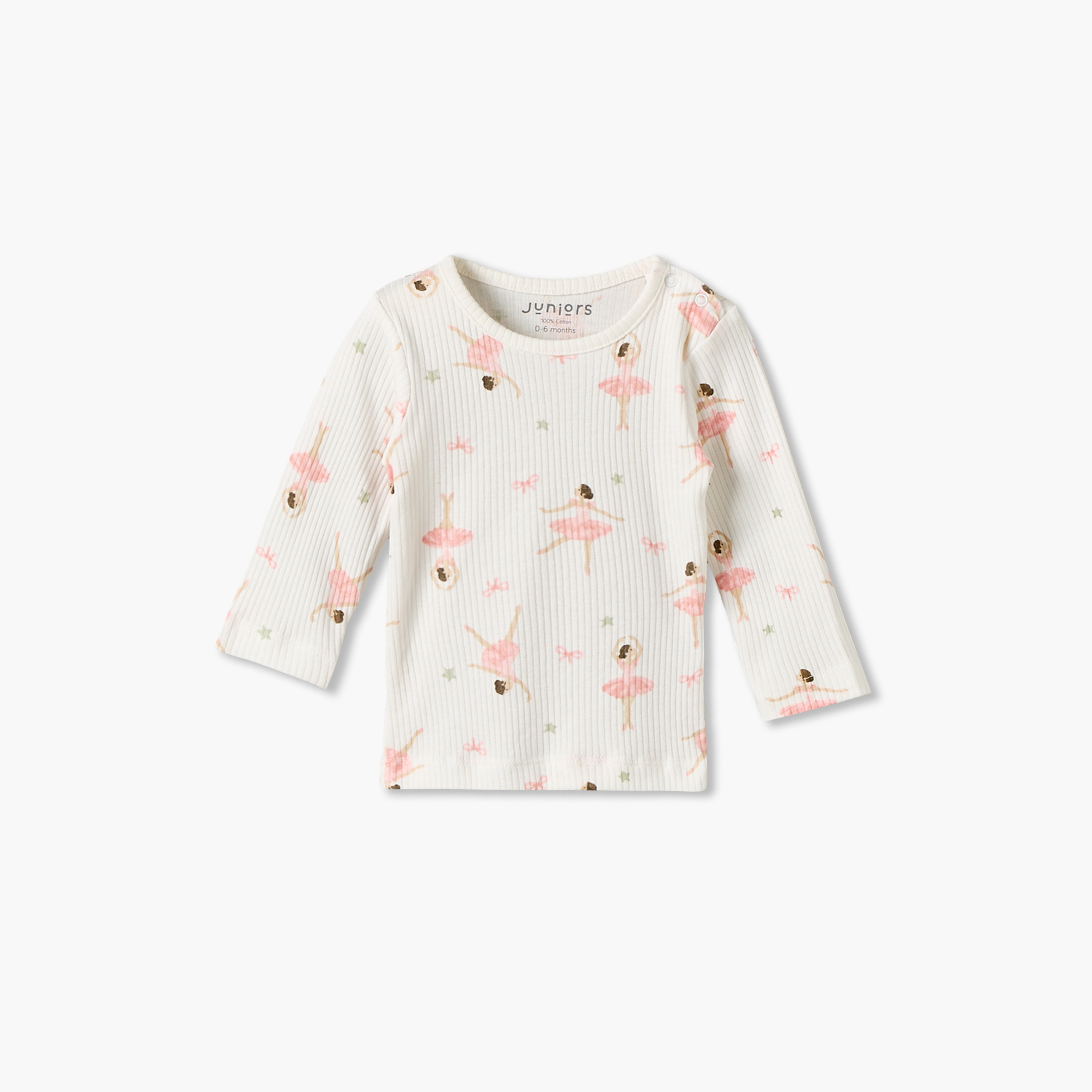 طقم بيجاما قطن بياقة ضيقة وأكمام طويلة وطبعات متنوعة من جونيورز - عبوة من 3 قطع-baby-girls-clothing-nightwear-pyjamasets-image-8