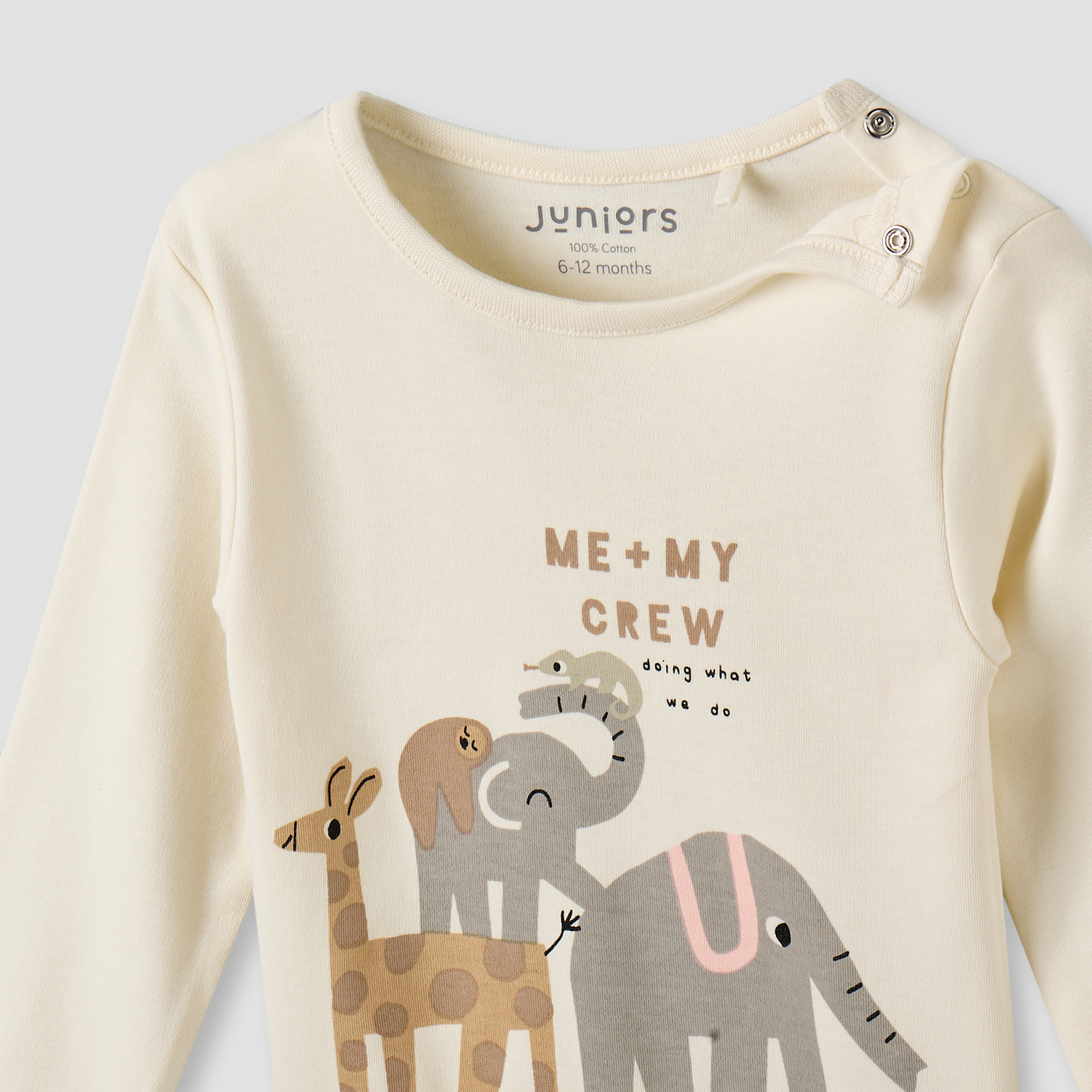 Pack of 3 Juniors Cotton Crew Neck Long Sleeves Pyjama Set with Safari Print-baby-boys-clothing-nightwear-pyjamasets-image-11