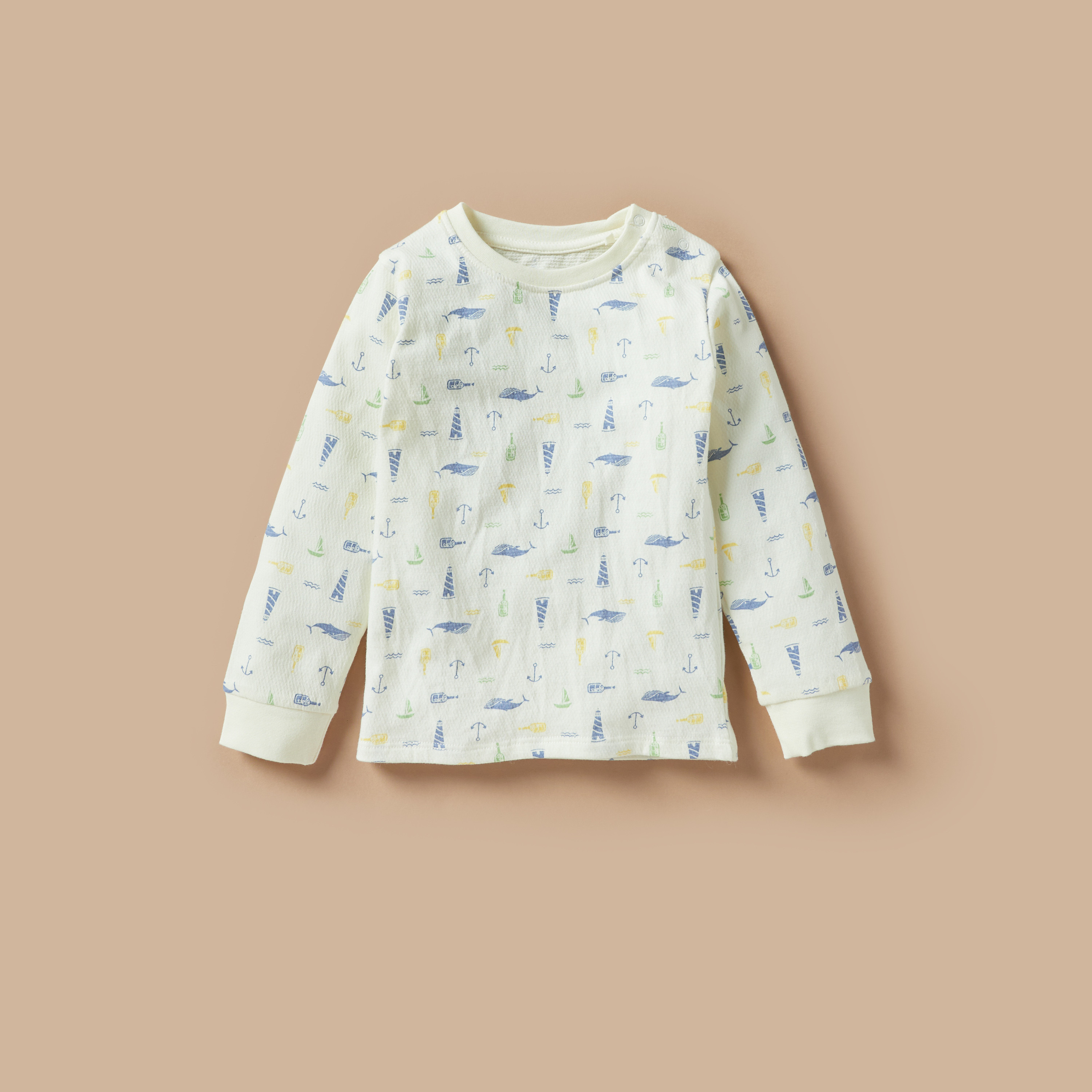 Juniors All-Over Nautical Print T-shirt and Pyjama Set-baby-boys-clothing-nightwear-pyjamasets-image-2