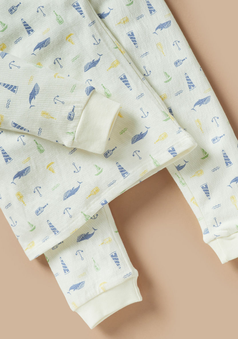 Juniors All-Over Nautical Print T-shirt and Pyjama Set-Pyjama Sets-image-4