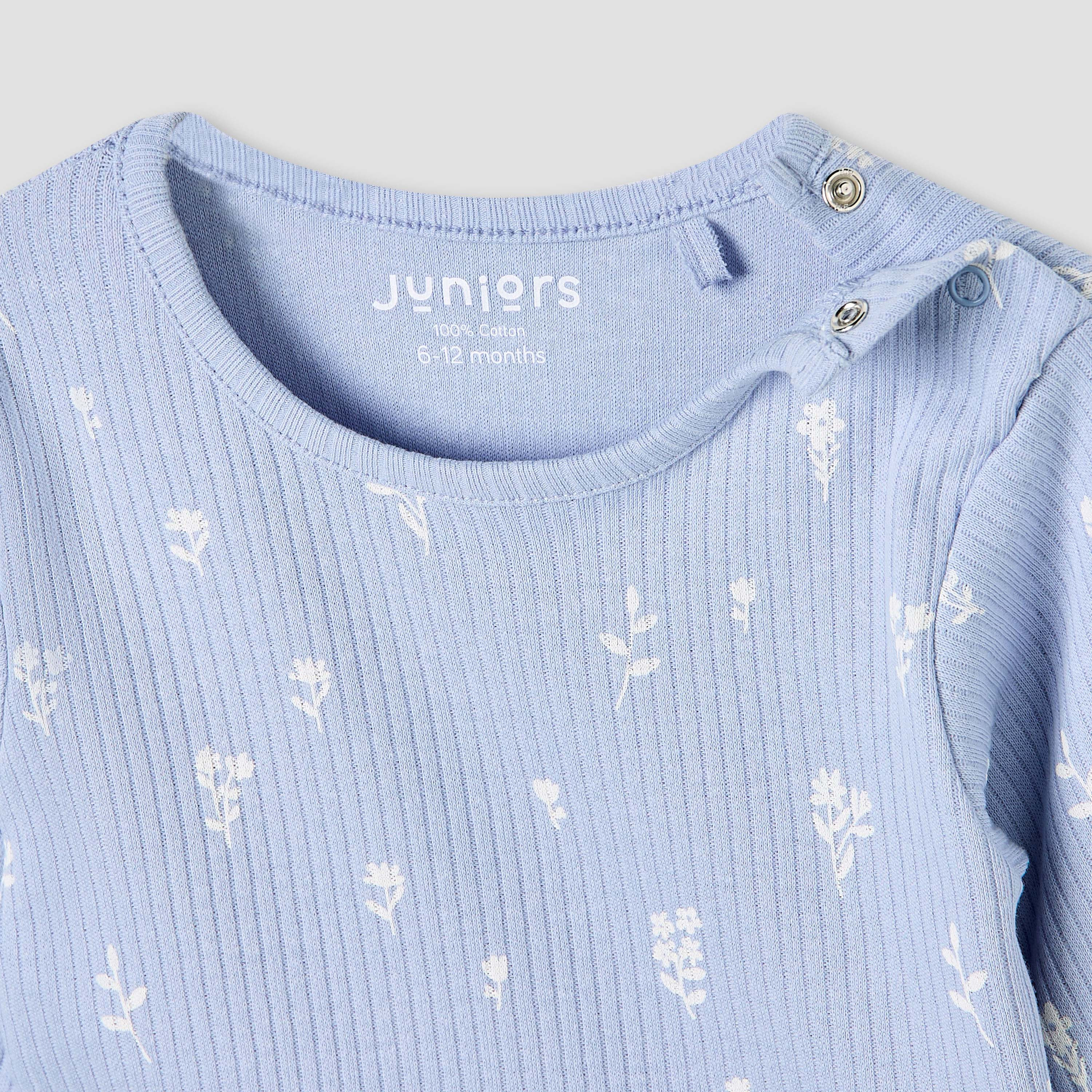 Juniors Pyjama Set with Floral Print - Cotton - Long Sleeves - Round Neck-promo_babyshop_Buy3for99_UAE130126-image-4
