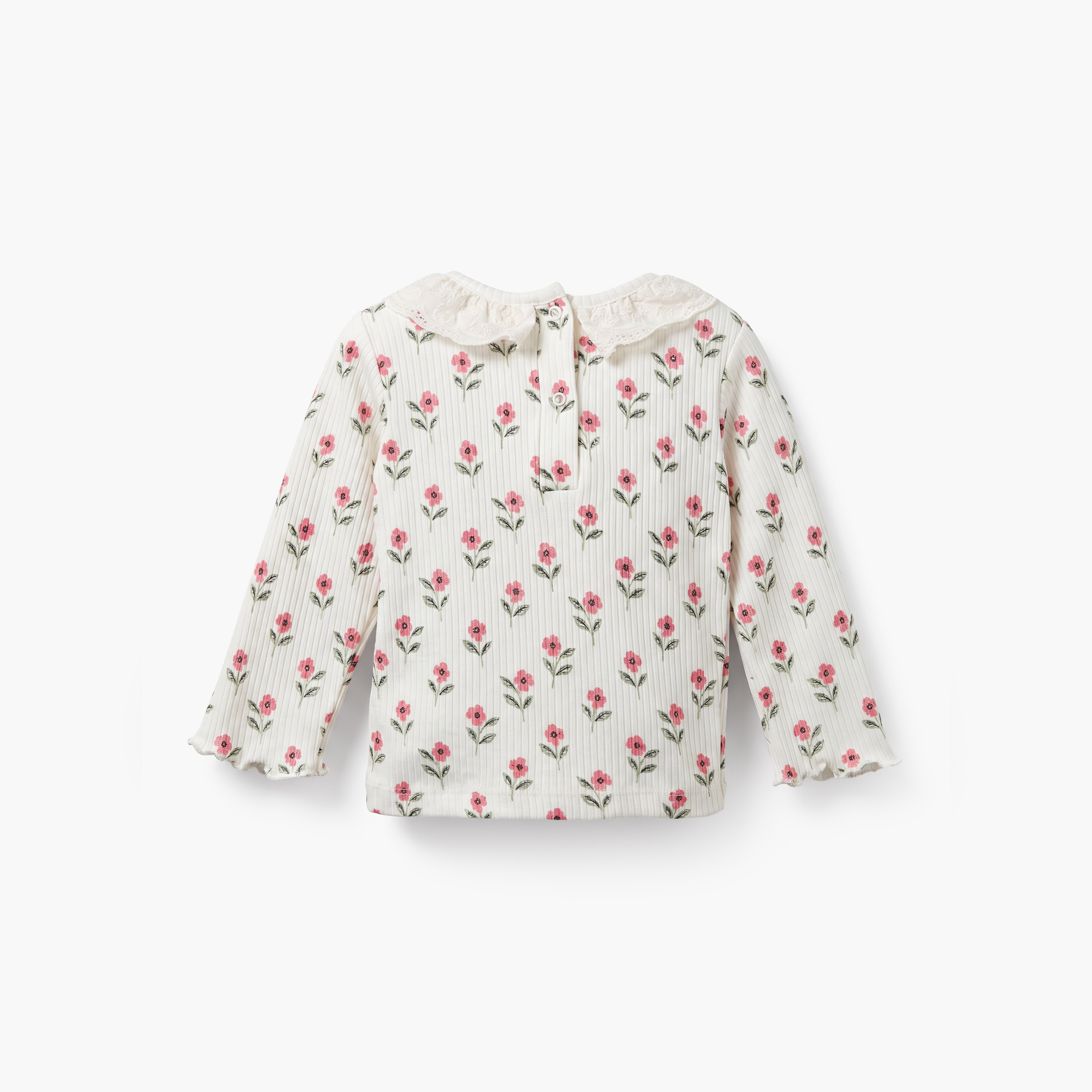 Pack of 3 Juniors Cotton Crew Neck Long Sleeves Pyjama Set with Floral Prints-baby-girls-clothing-nightwear-pyjamasets-image-13