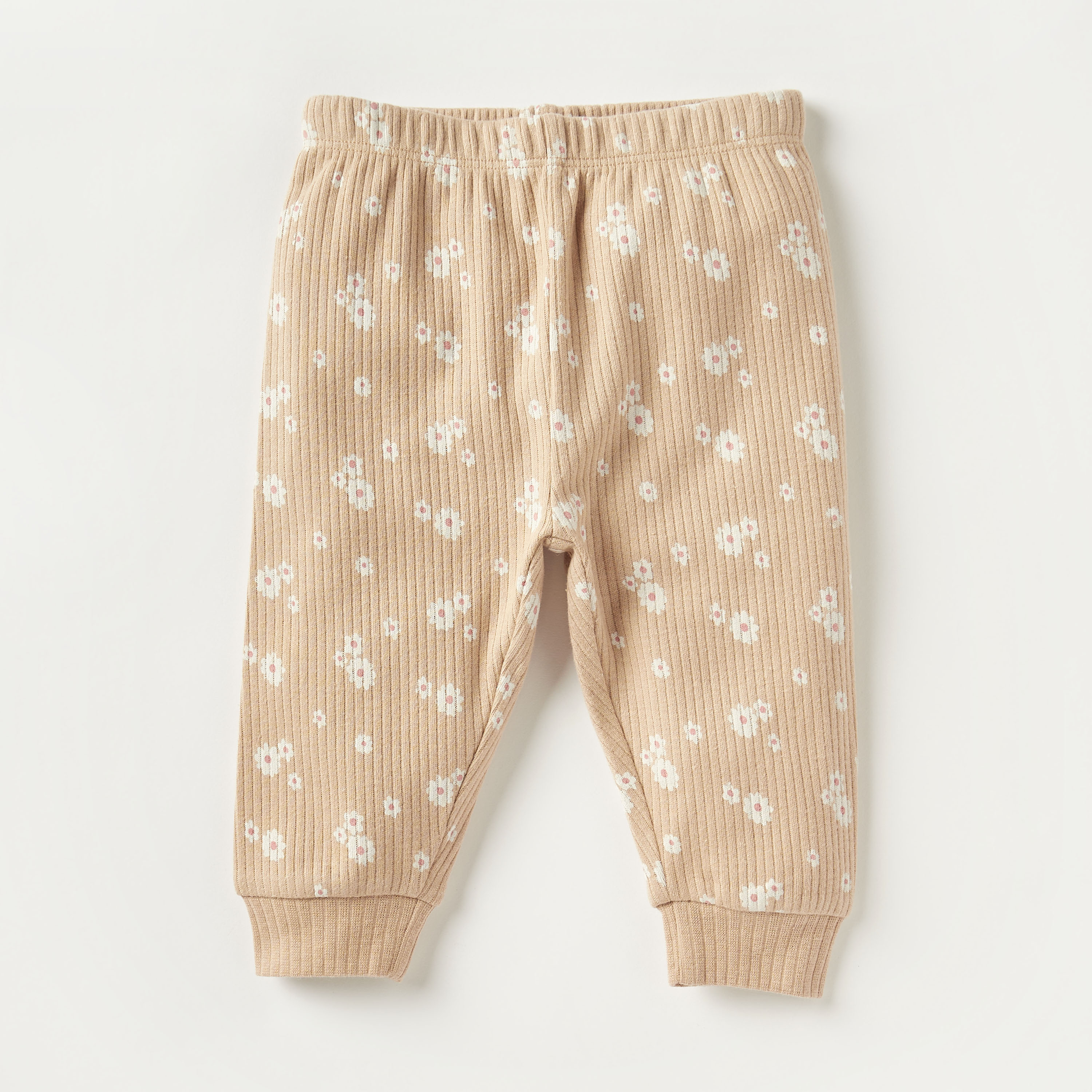 طقم بنطلون بيجاما بخصر مطاطي وتيشيرت بأكمام طويلة وطبعات زهرية من جونيورز-baby-girls-clothing-nightwear-pyjamasets-image-3