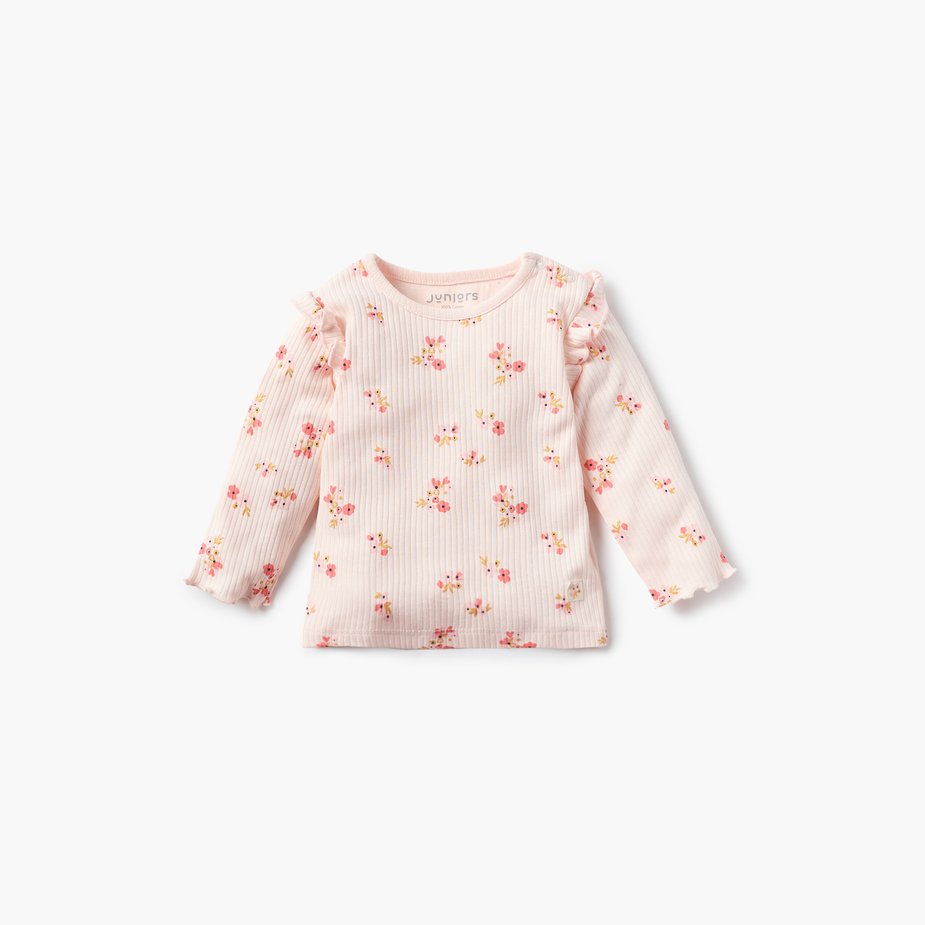 طقم تيشيرت بأكمام طويلة وبنطلون بيجاما بخصر مطاطي وطبعات من جونيورز-promo_babyshop_Buy3for89_KWT130126-image-2