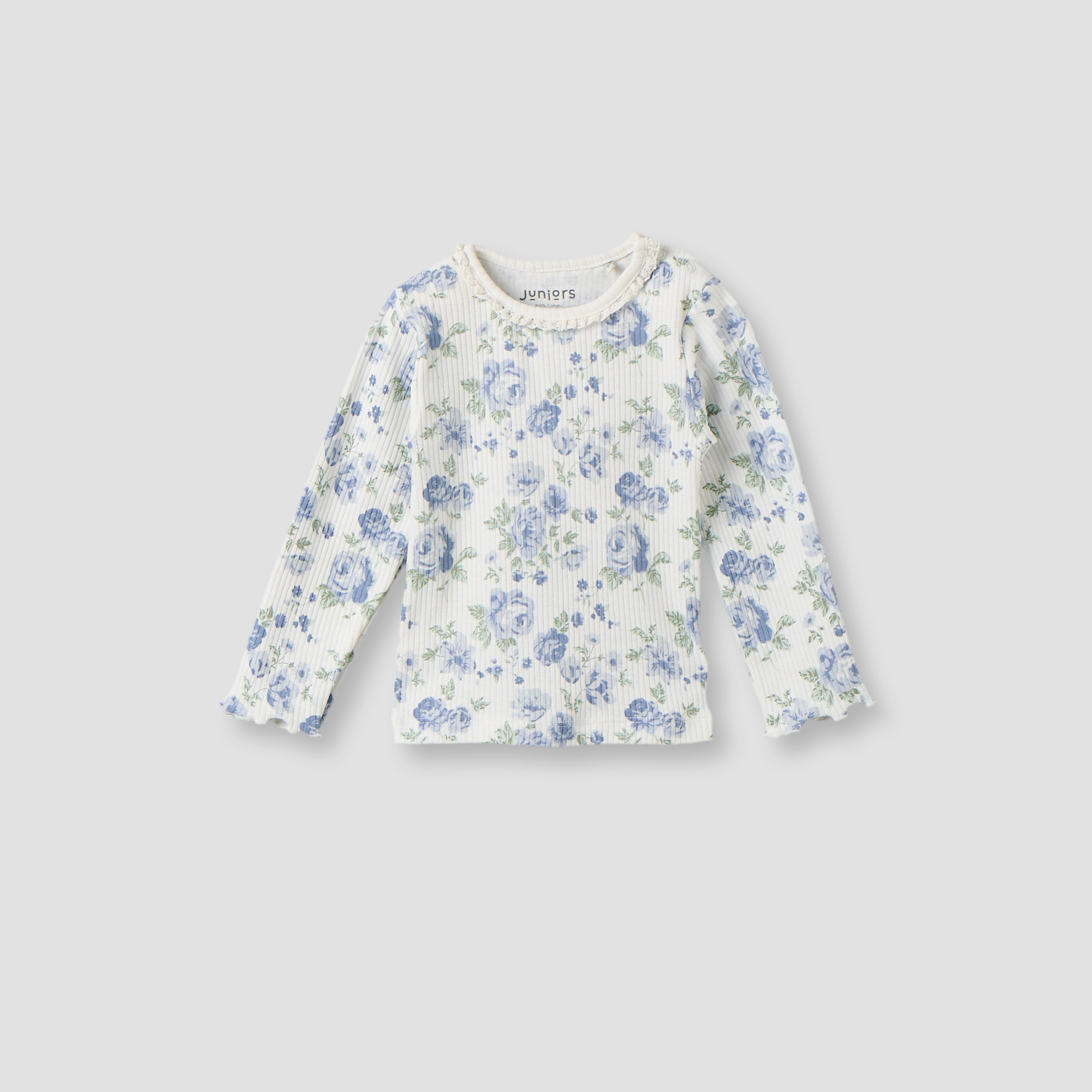 Pack of 3 Juniors Cotton Crew Neck Long Sleeves Pyjama Set with Floral Print-baby-girls-clothing-nightwear-pyjamasets-image-5