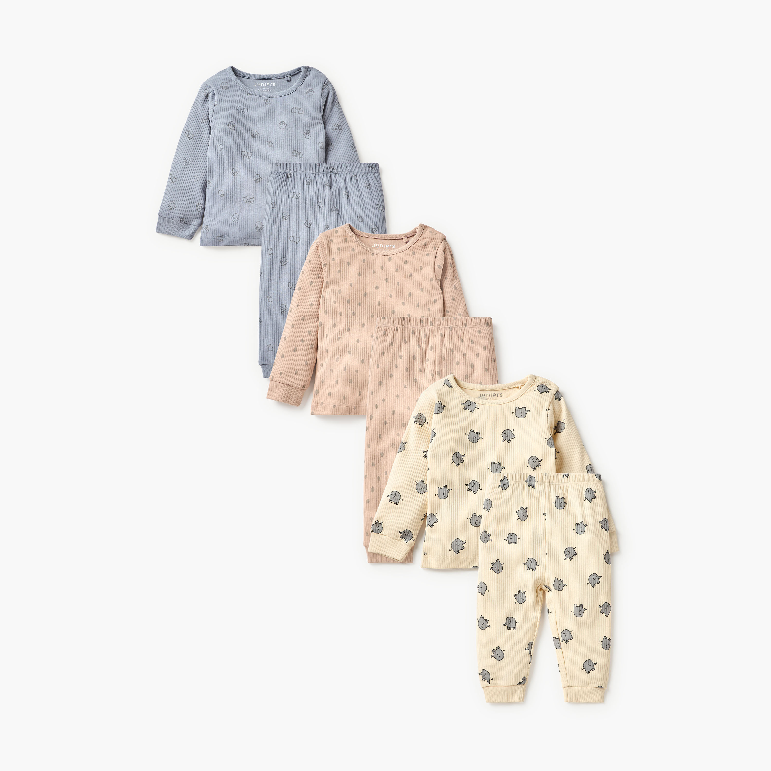 Juniors Printed T-shirt with Pyjama - Set of 3-baby-boys-clothing-nightwear-pyjamasets-image-1