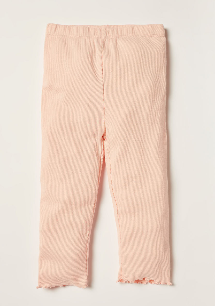 Juniors Ribbed Long Sleeve Top and Pyjama Set-Pyjama Sets-image-2