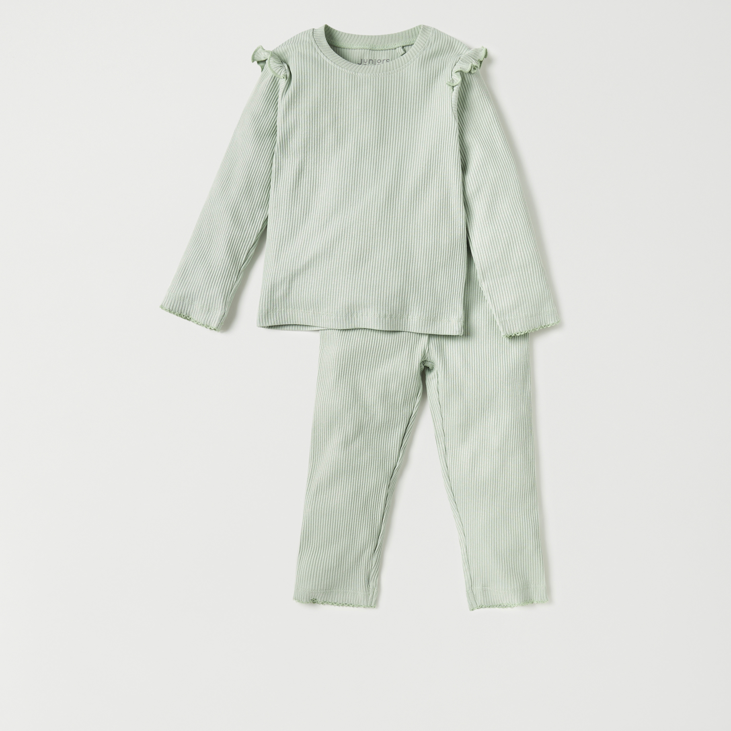 Juniors Ribbed T-shirt and Pyjama - Set of 3-baby-girls-clothing-nightwear-pyjamasets-image-3