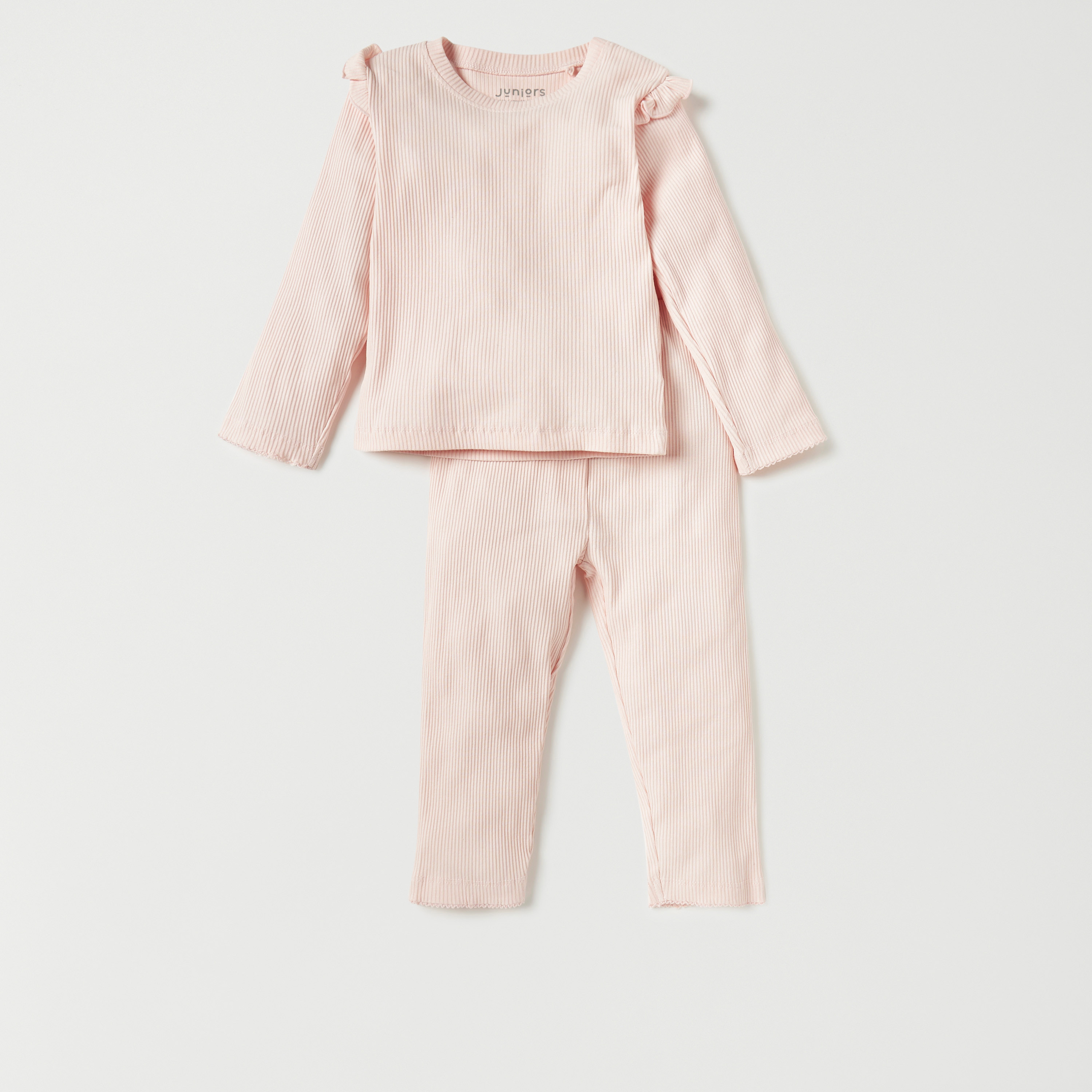 Juniors Ribbed T-shirt and Pyjama - Set of 3-baby-girls-clothing-nightwear-pyjamasets-image-4