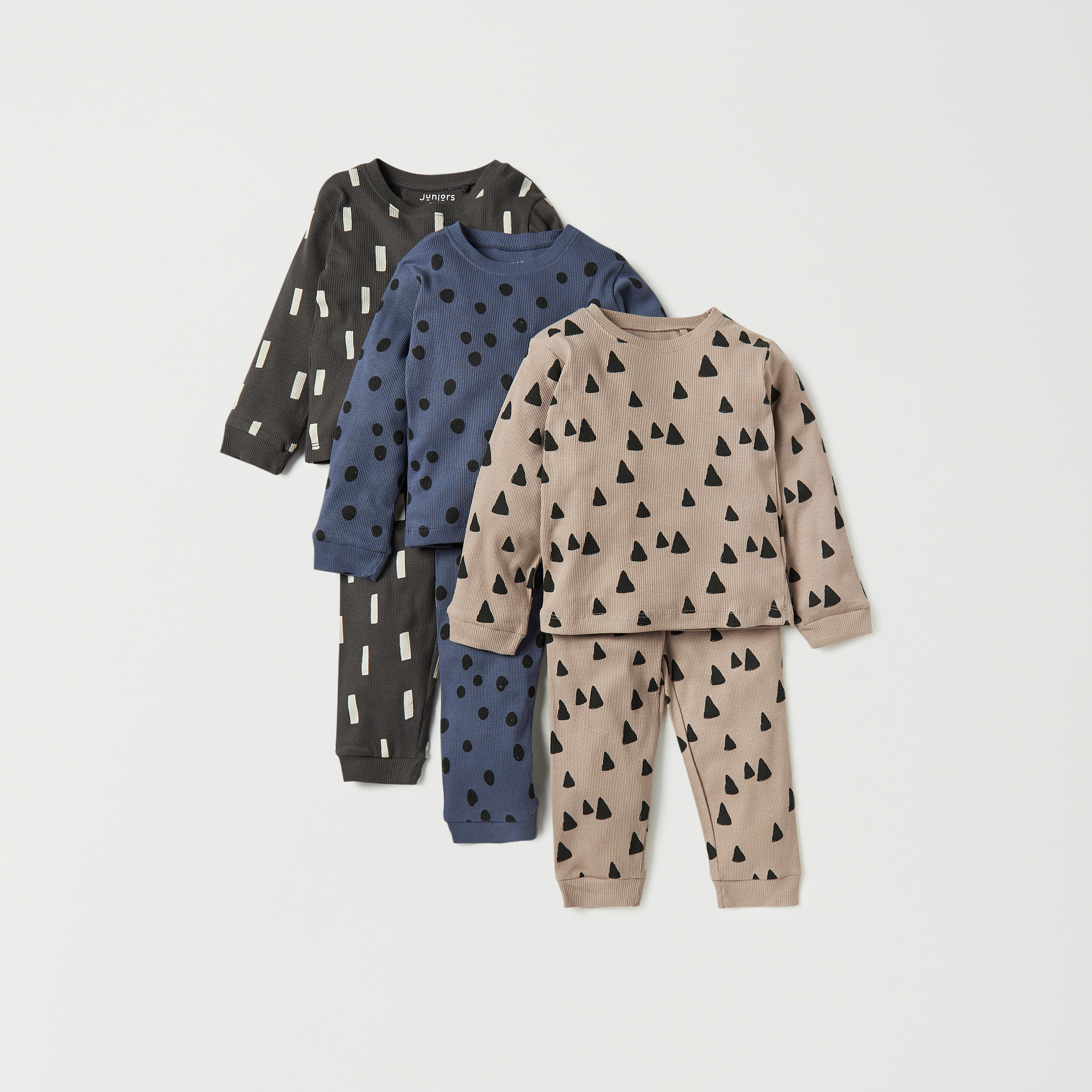 بنطلونات بيجاما وتيشيرتات بطبعات من جونيورز - مجموعة من 3 أطقم-baby-boys-clothing-nightwear-pyjamasets-image-1