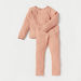 Juniors Ribbed Ruffle Trim T-shirt and Pyjamas Set-Pyjama Sets-thumbnail-0