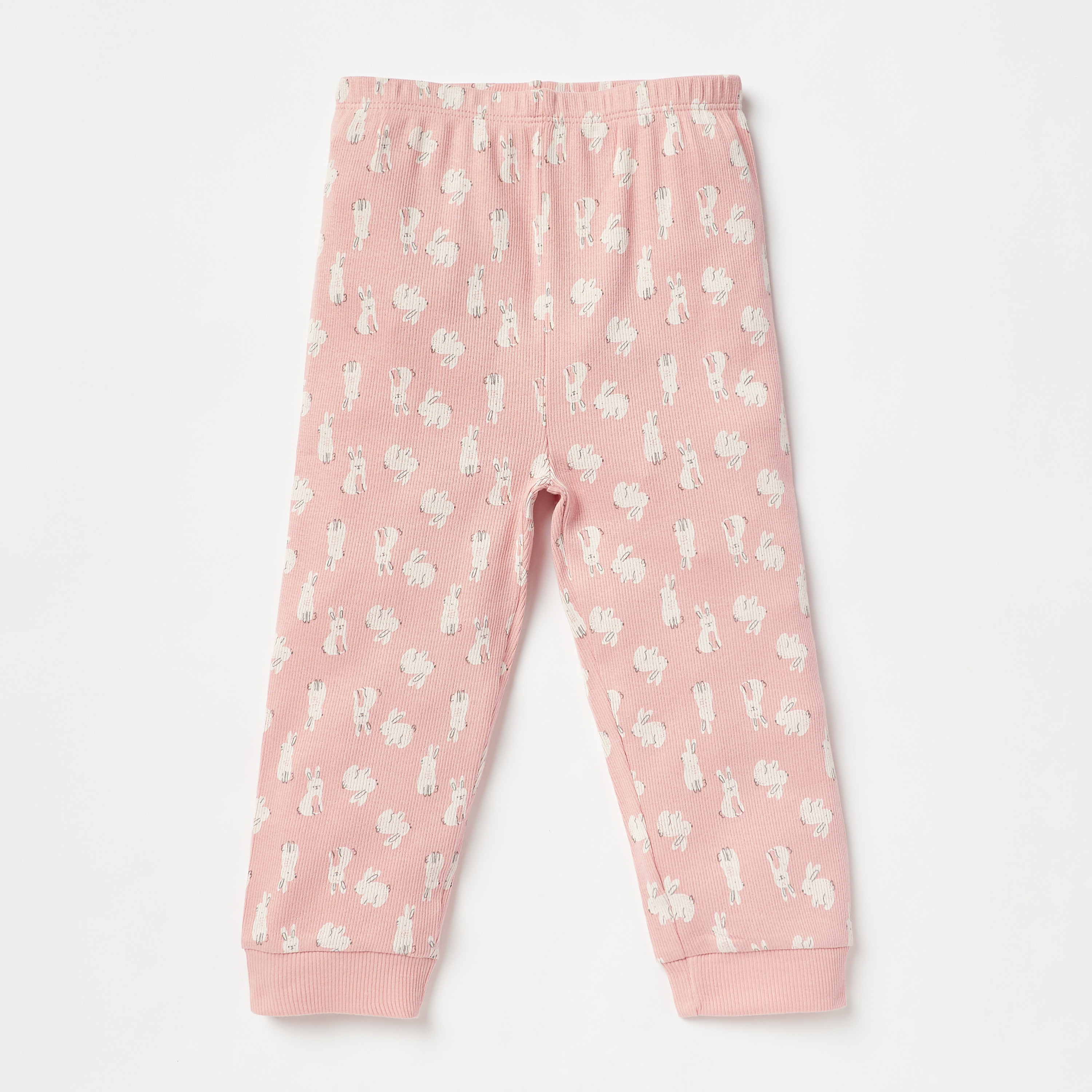 Juniors Bunny Print Long Sleeves T-shirt and Pyjama Set-baby-girls-clothing-nightwear-pyjamasets-image-3