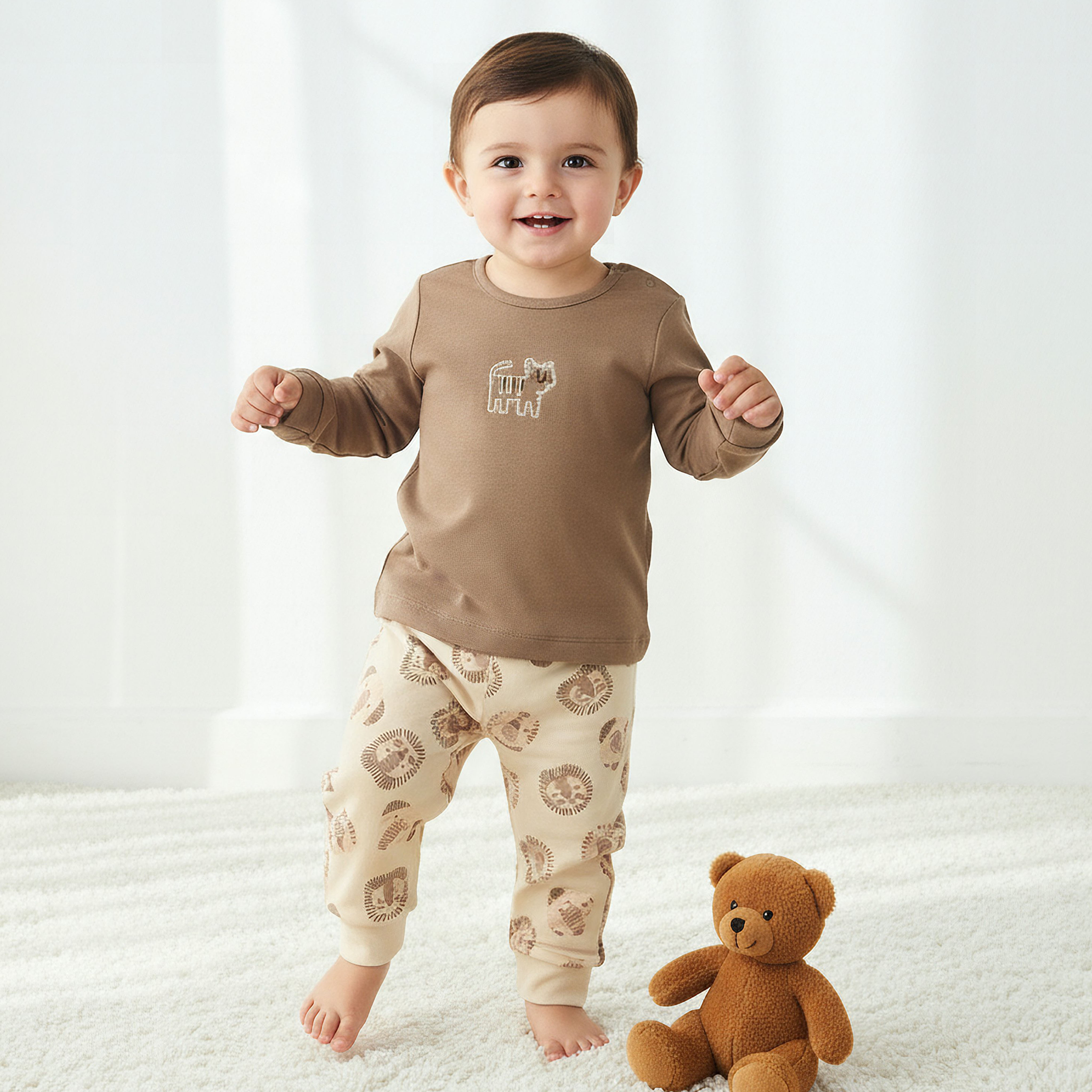 Pack of 3 Juniors Cotton Crew Neck Long Sleeves Pyjama Set with Print-baby-boys-clothing-nightwear-pyjamasets-image-2
