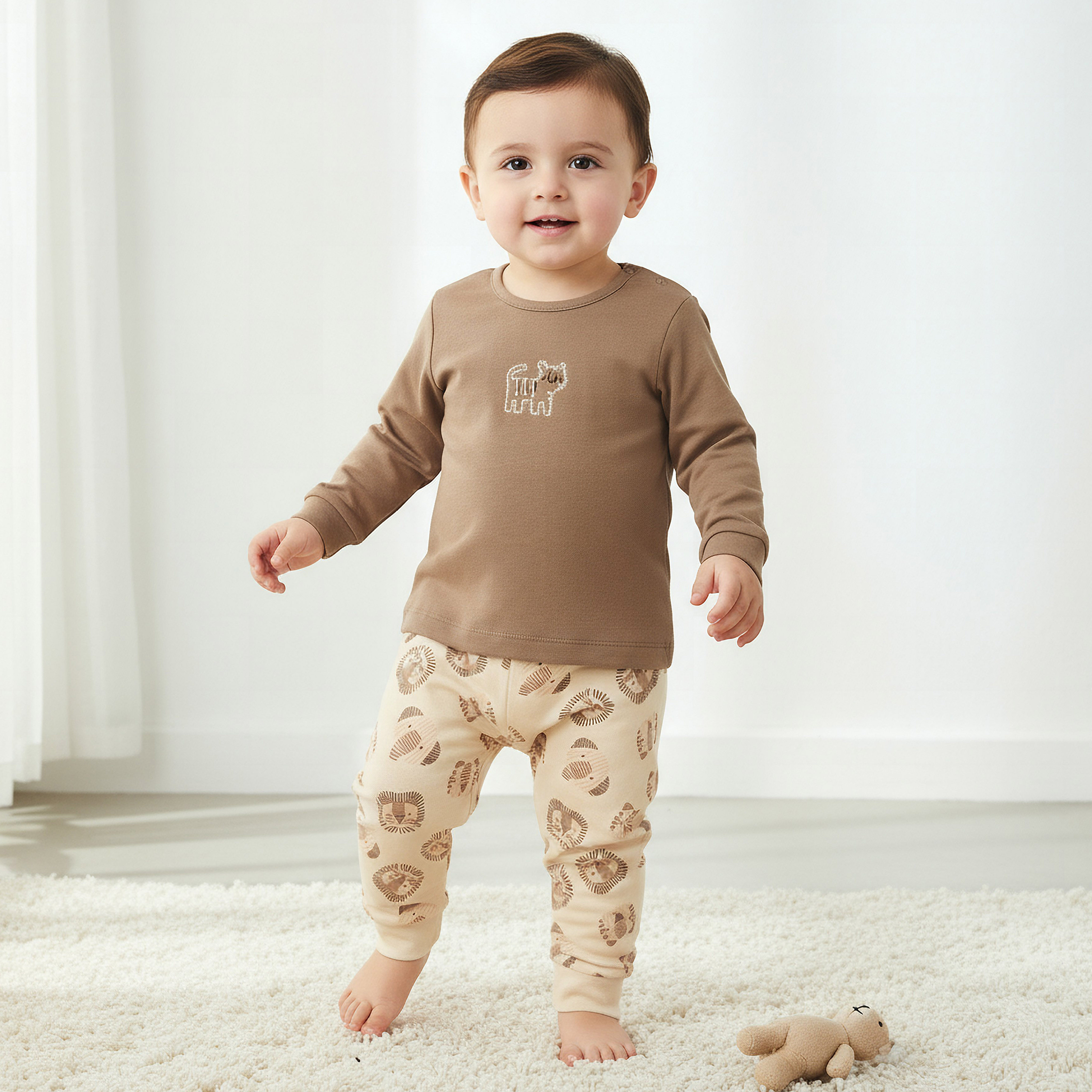 Pack of 3 Juniors Cotton Crew Neck Long Sleeves Pyjama Set with Print-baby-boys-clothing-nightwear-pyjamasets-image-3