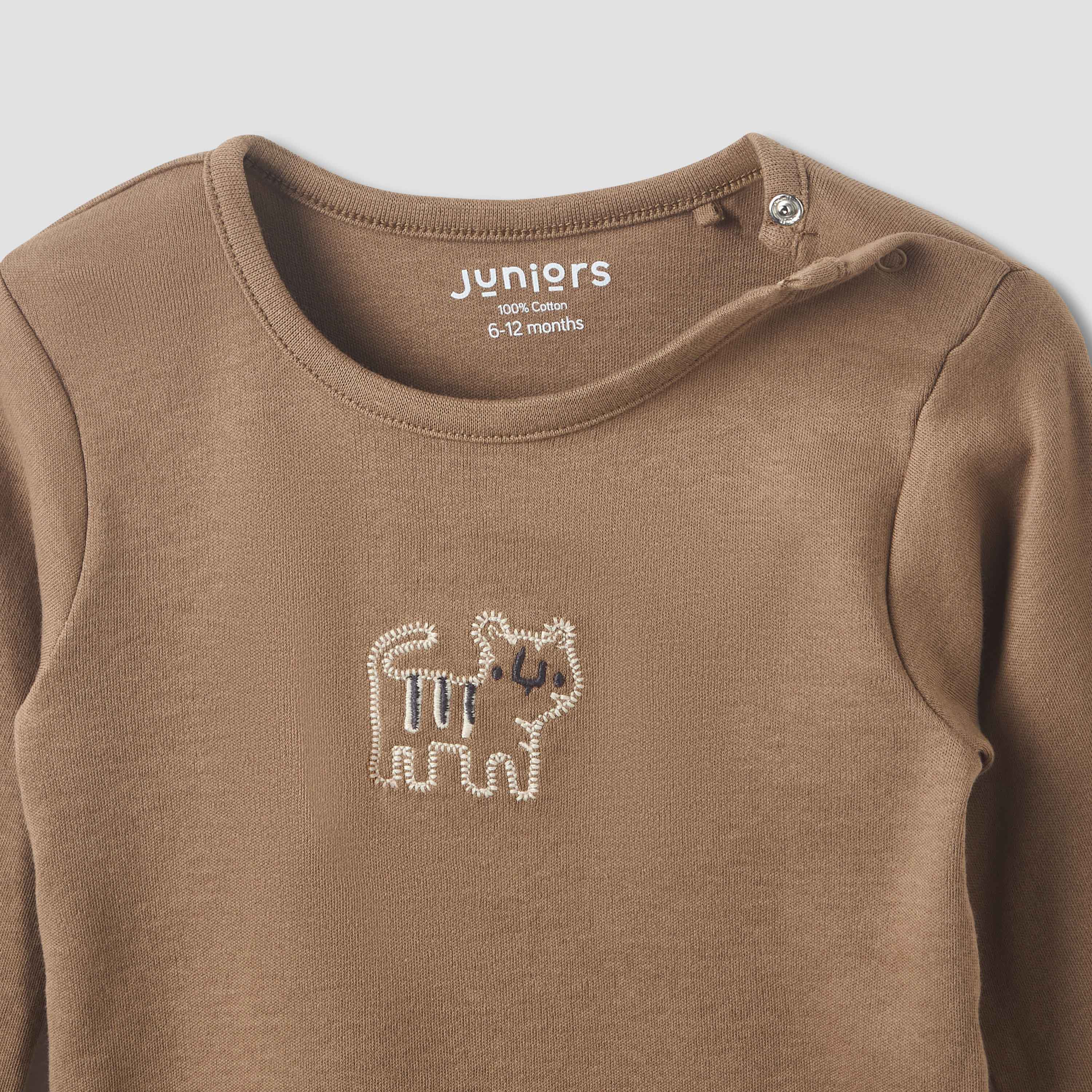 Pack of 3 Juniors Cotton Crew Neck Long Sleeves Pyjama Set with Print-baby-boys-clothing-nightwear-pyjamasets-image-9