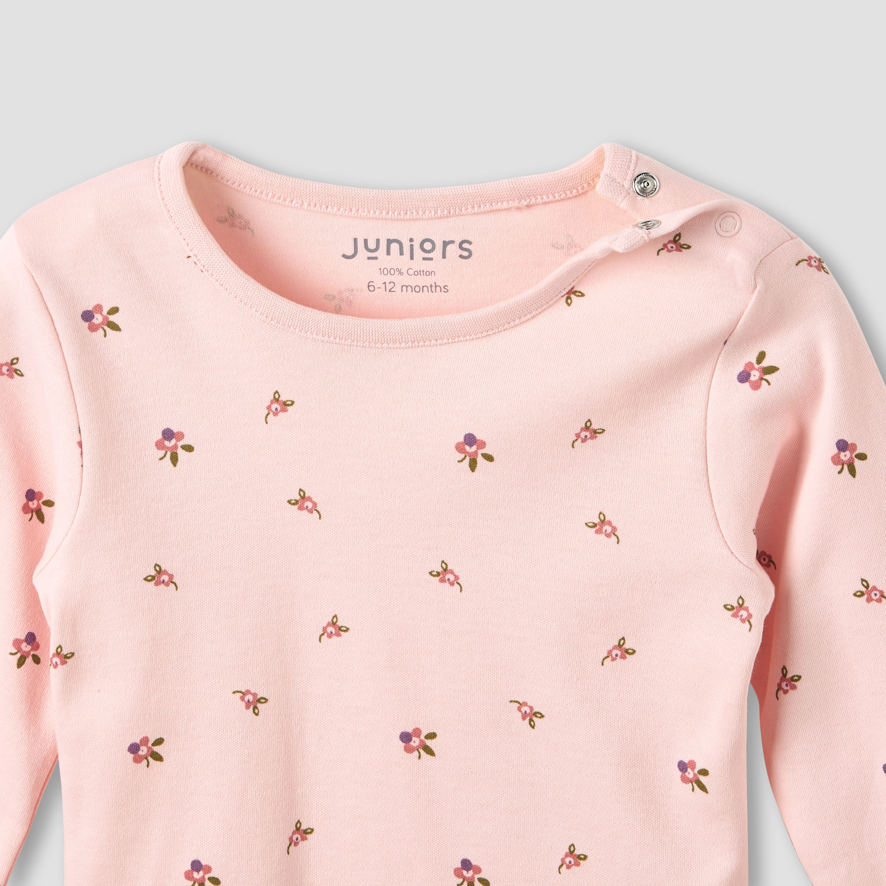 Pack of 3 Juniors Cotton Crew Neck Long Sleeves Pyjama Set with Floral Print-baby-girls-clothing-nightwear-pyjamasets-image-10