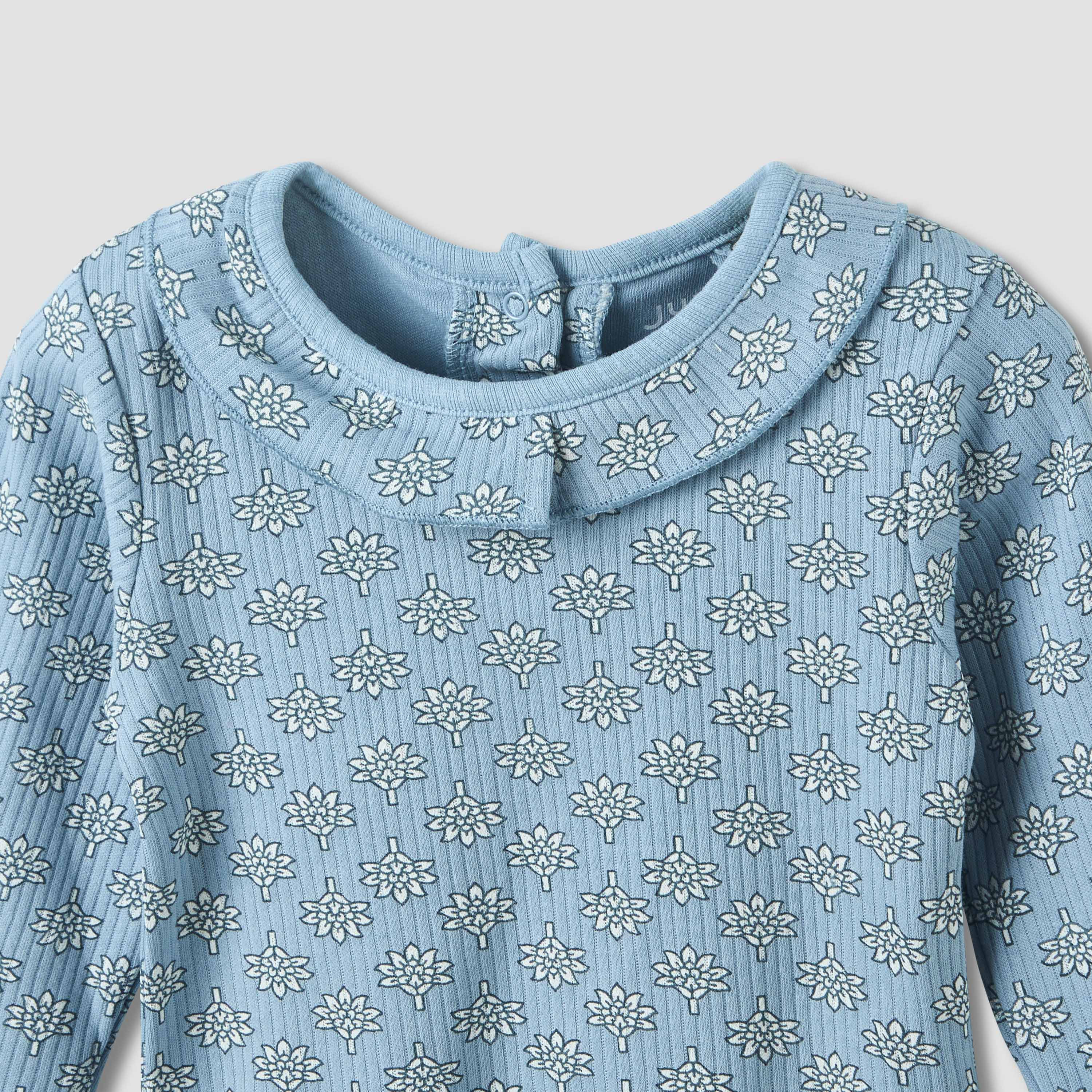 Juniors Cotton Crew Neck Long Sleeves Pyjama Set with Floral Print - Pack of 3-baby-girls-clothing-nightwear-pyjamasets-image-9
