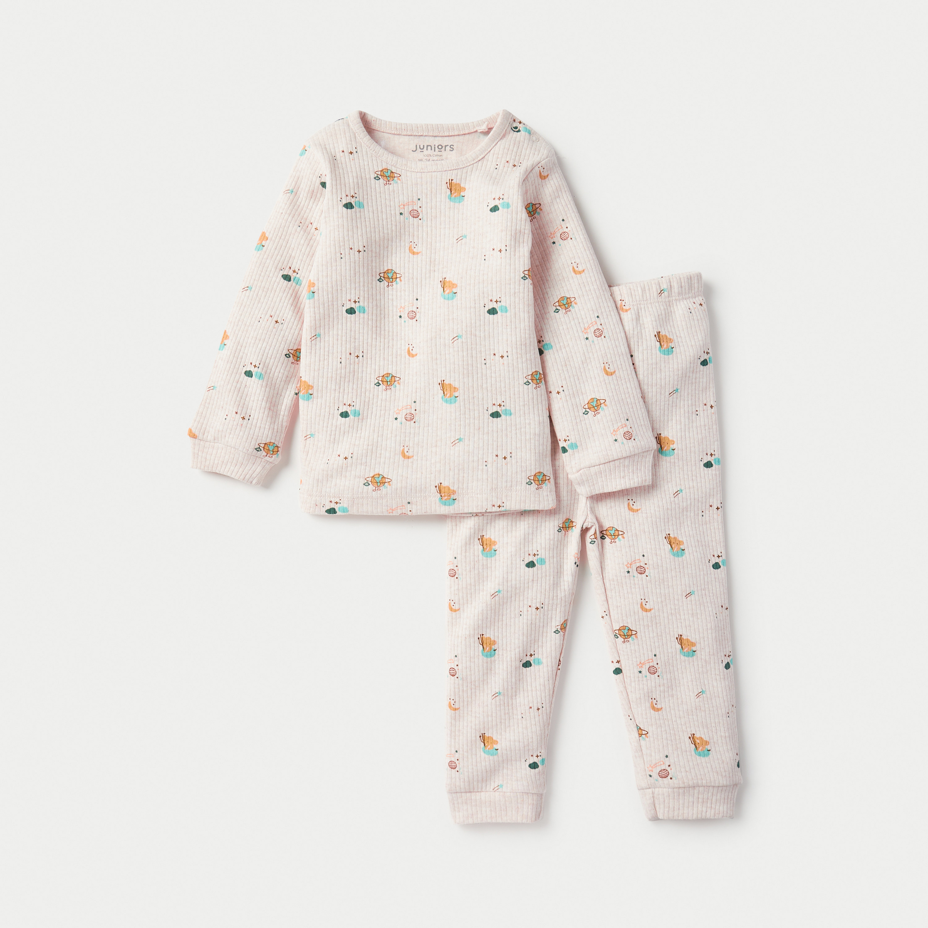 Juniors All-Over Space Print Long Sleeves T-shirt and Pyjama Set-baby-boys-clothing-nightwear-pyjamasets-image-1