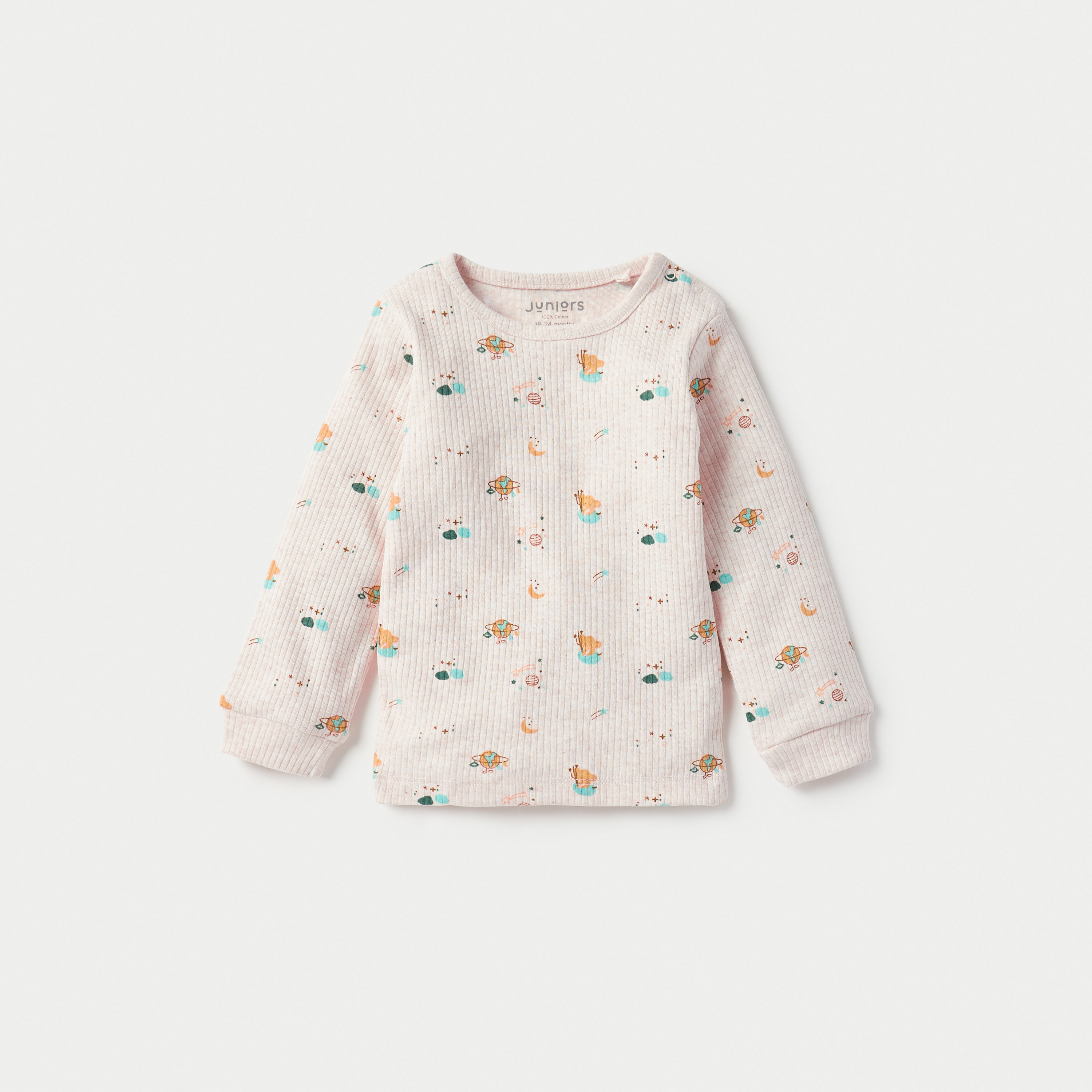 Juniors All-Over Space Print Long Sleeves T-shirt and Pyjama Set-baby-boys-clothing-nightwear-pyjamasets-image-2