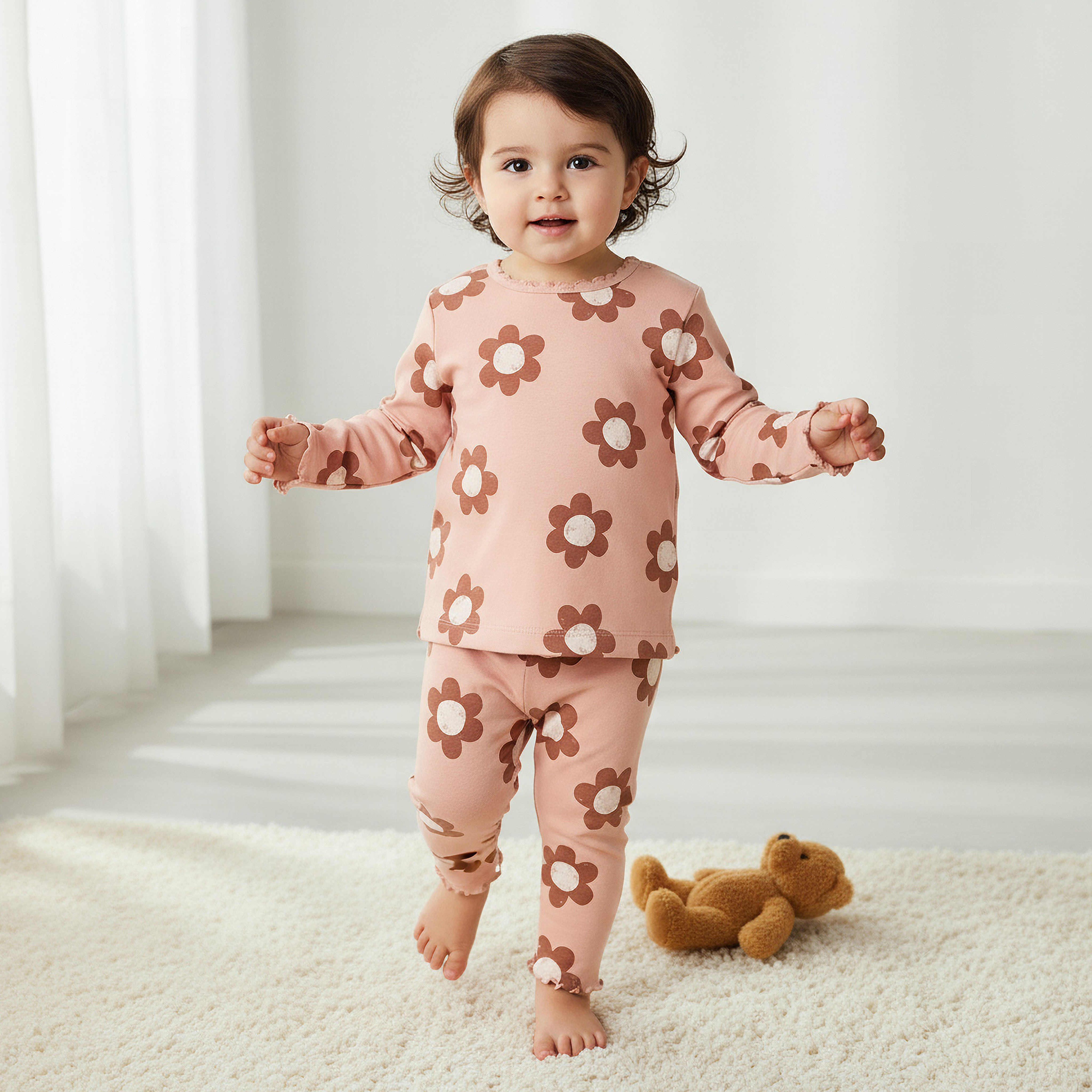 Pack of 3 Juniors Cotton Round Neck Long Sleeves Pyjama Set with Fun Print-baby-girls-clothing-nightwear-pyjamasets-image-2