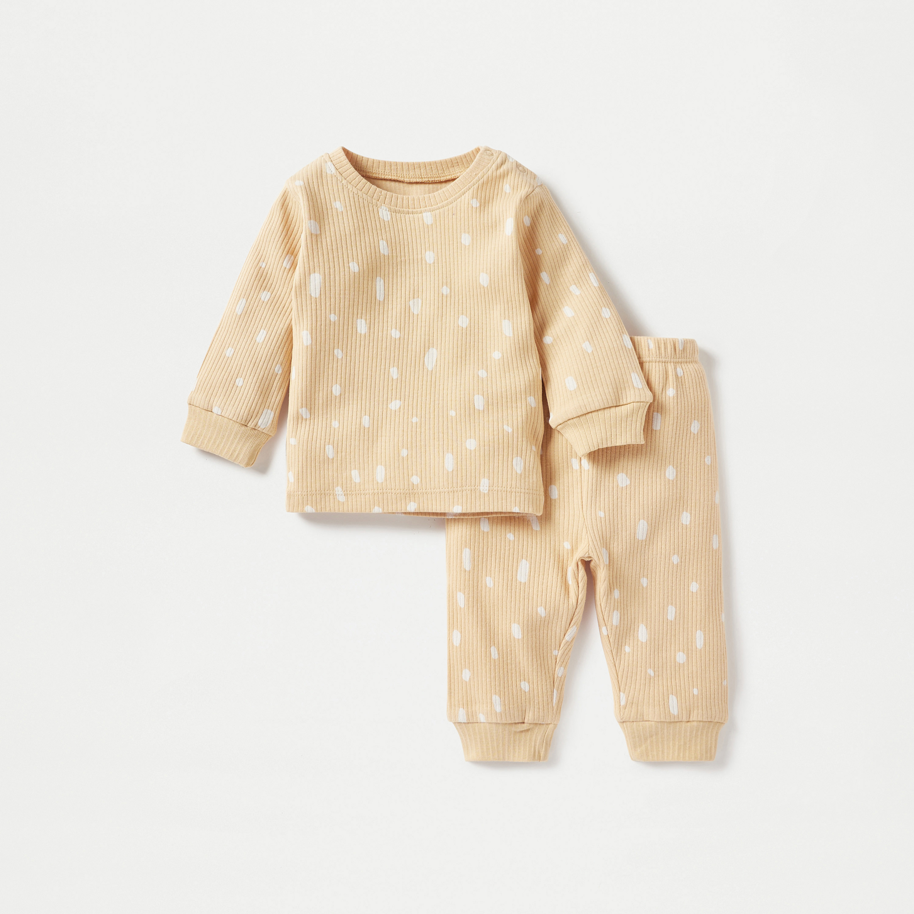 طقم بيجامة وتيشيرت بأكمام طويلة وطبعة حيوانات من جونيورز - طقم من 3 قطع-baby-boys-clothing-nightwear-pyjamasets-image-3