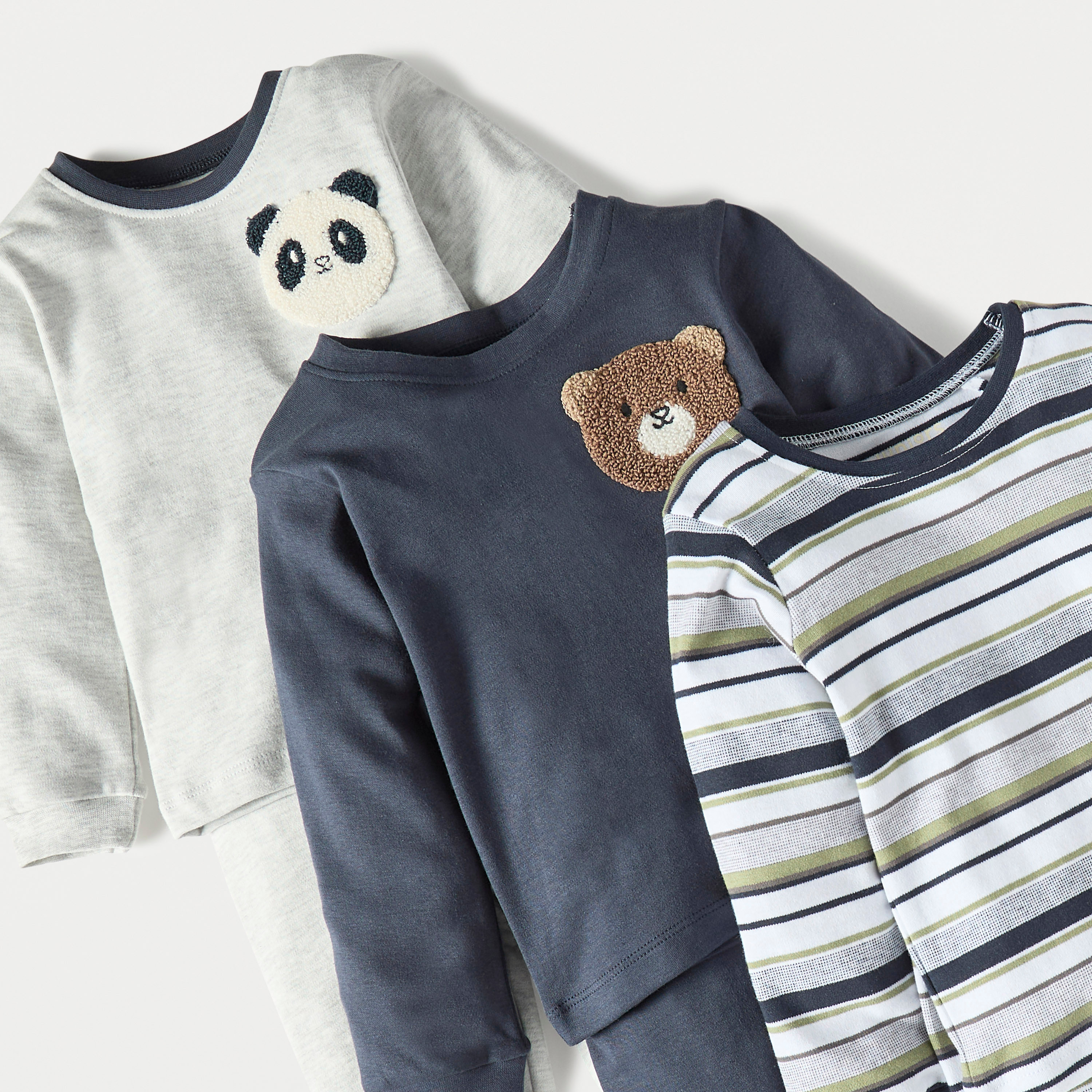 Juniors Assorted T-shirt with Pyjamas - Set of 3-baby-boys-clothing-nightwear-pyjamasets-image-5