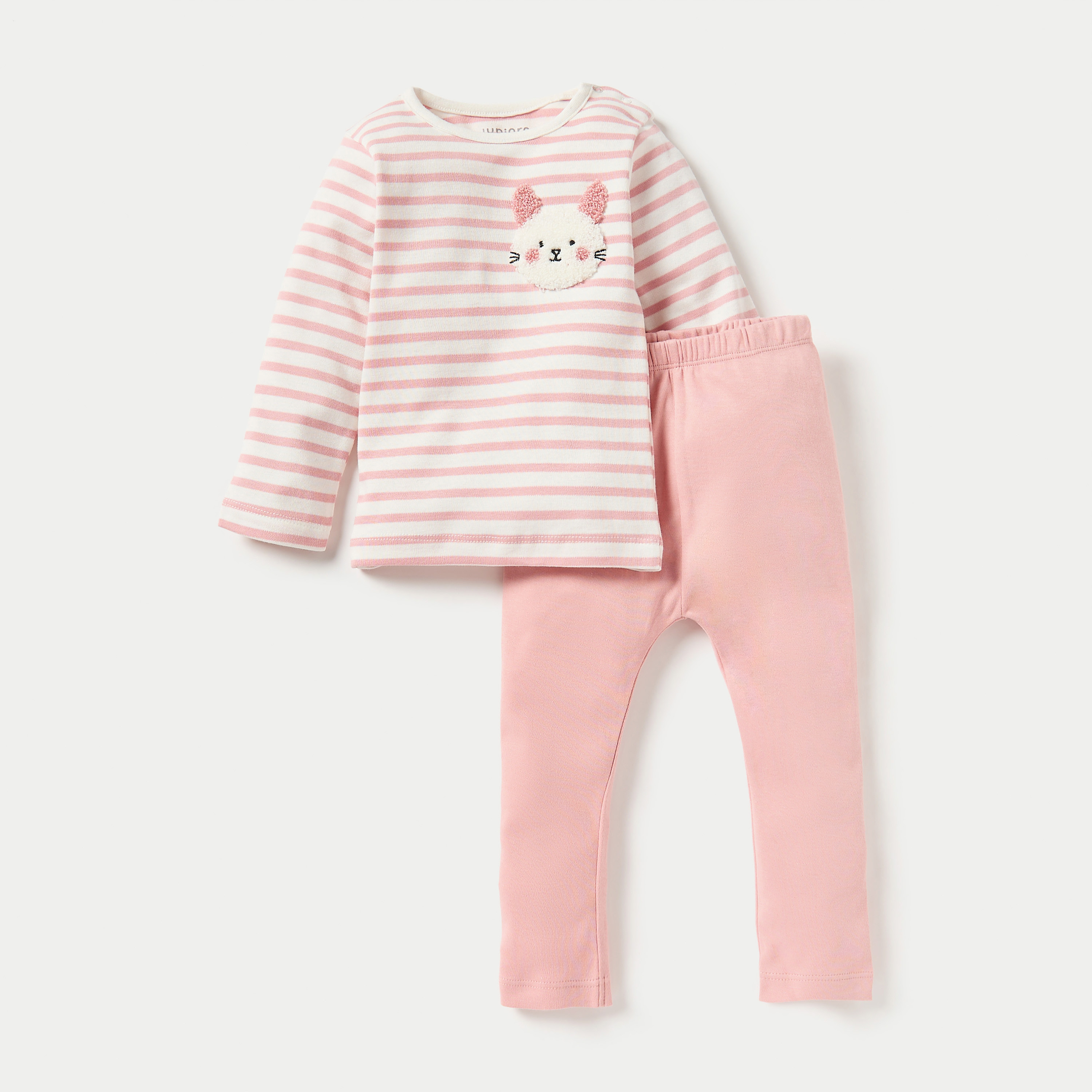 Buy Juniors Printed Long Sleeves T shirt and Pyjamas Set of 3 Online Babyshop UAE