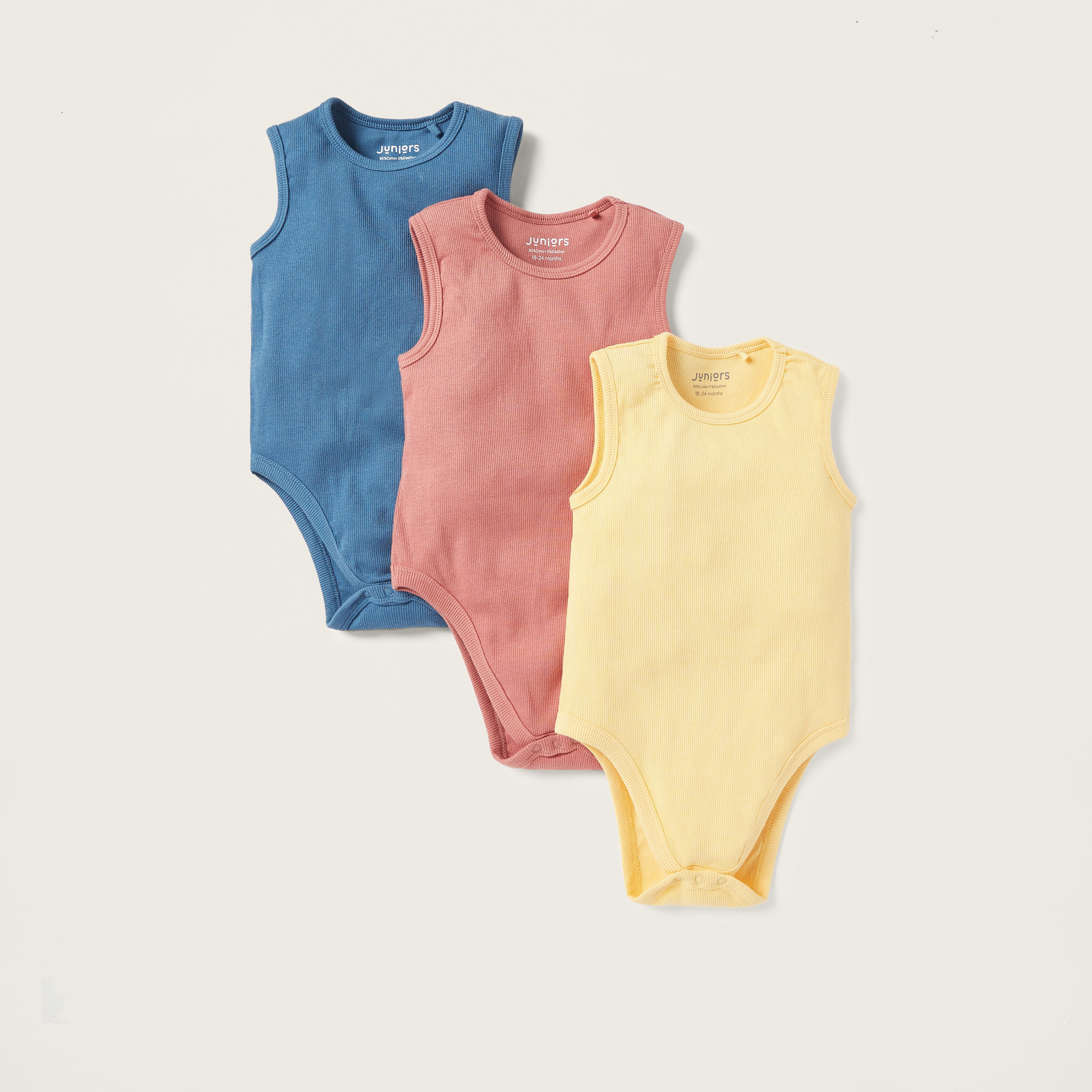 بودي سوت بارز الملمس بأزرار إغلاق كبّاسة من جونيورز- طقم من 3 قطع-baby-boys-clothing-multipacks-image-1