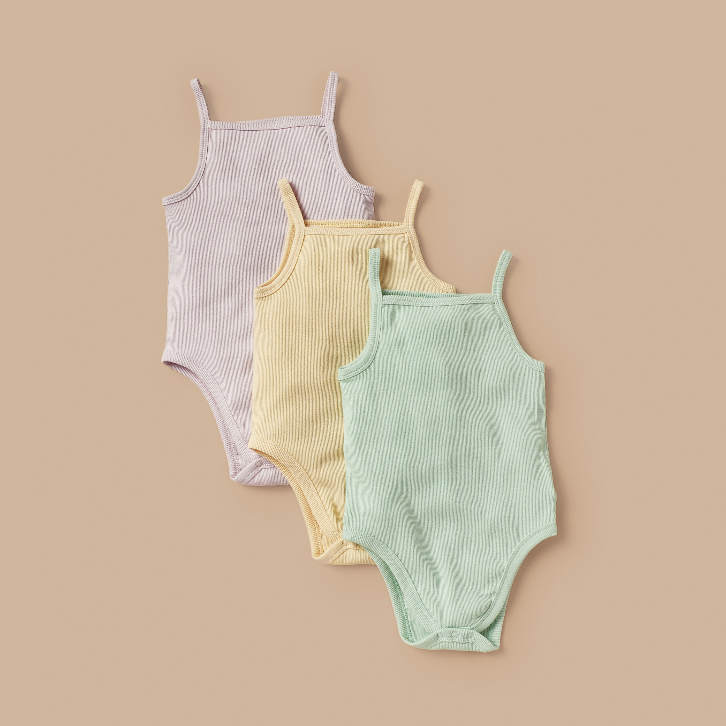 بودي سوت بارز الملمس دون أكمام بأزرار إغلاق كباسة من جونيورز - طقم من 3 قطع-baby-girls-clothing-bodysuits-image-1