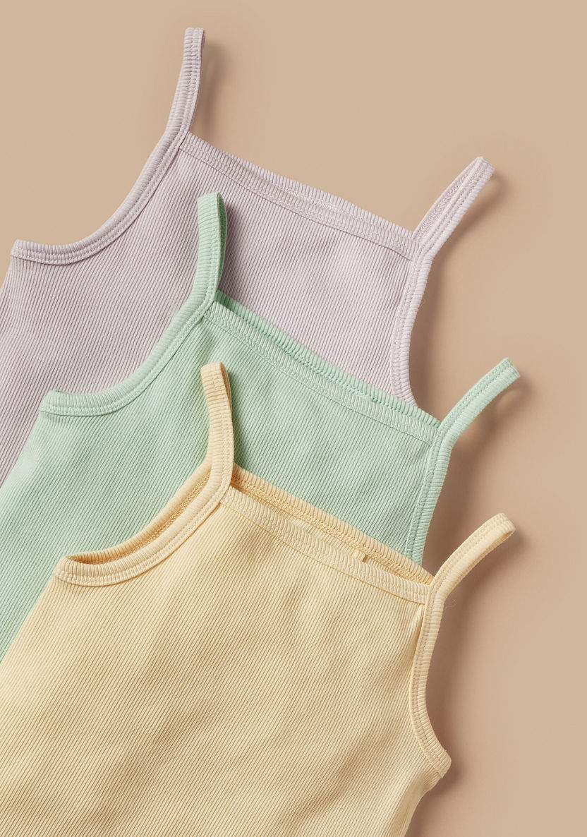 Juniors Textured Sleeveless Bodysuit with Snap Button Closure - Set of 3-Bodysuits-image-4