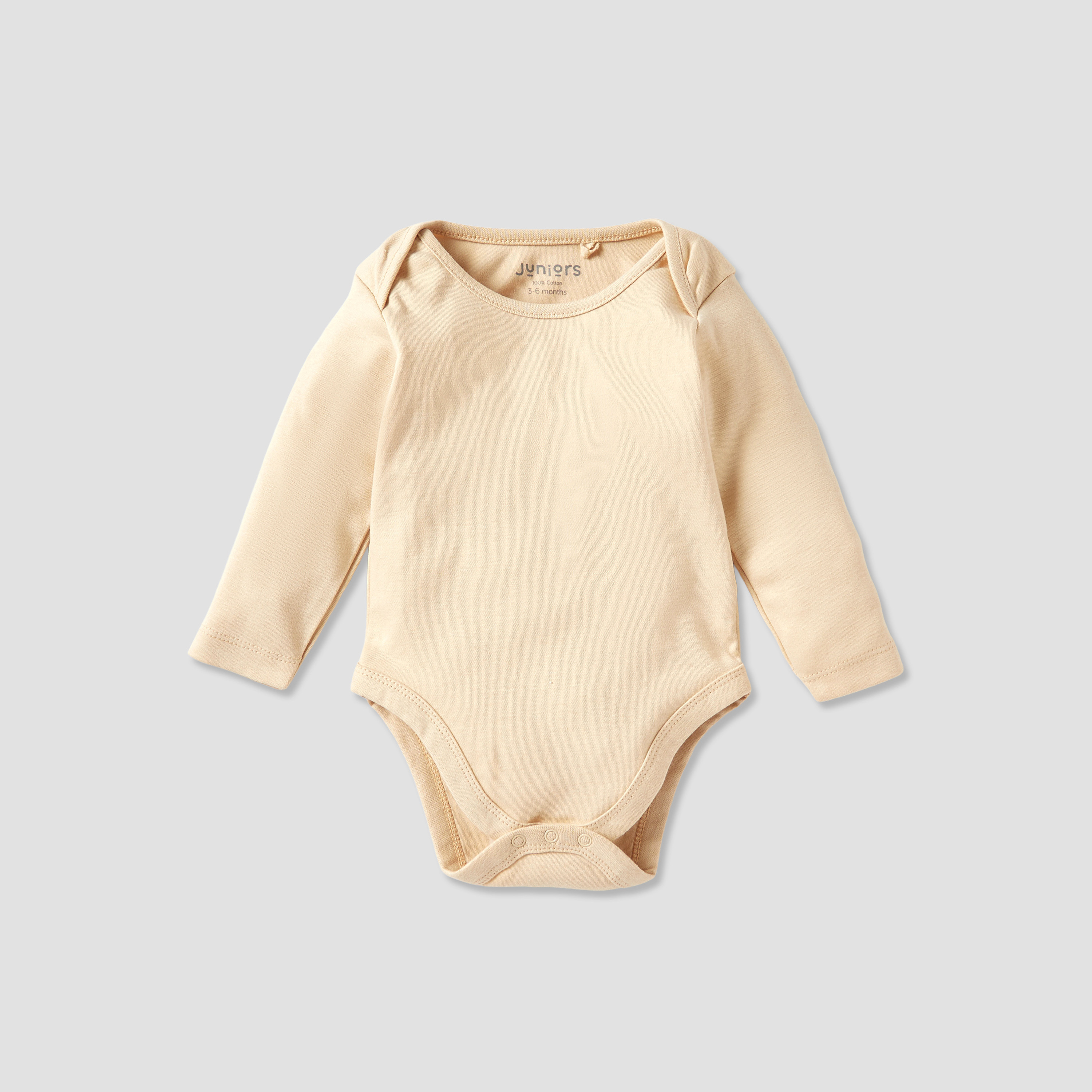 Juniors Solid Long Sleeves Bodysuit with Snap Button Closure - Set of 3-baby-girls-clothing-multipacks-image-2