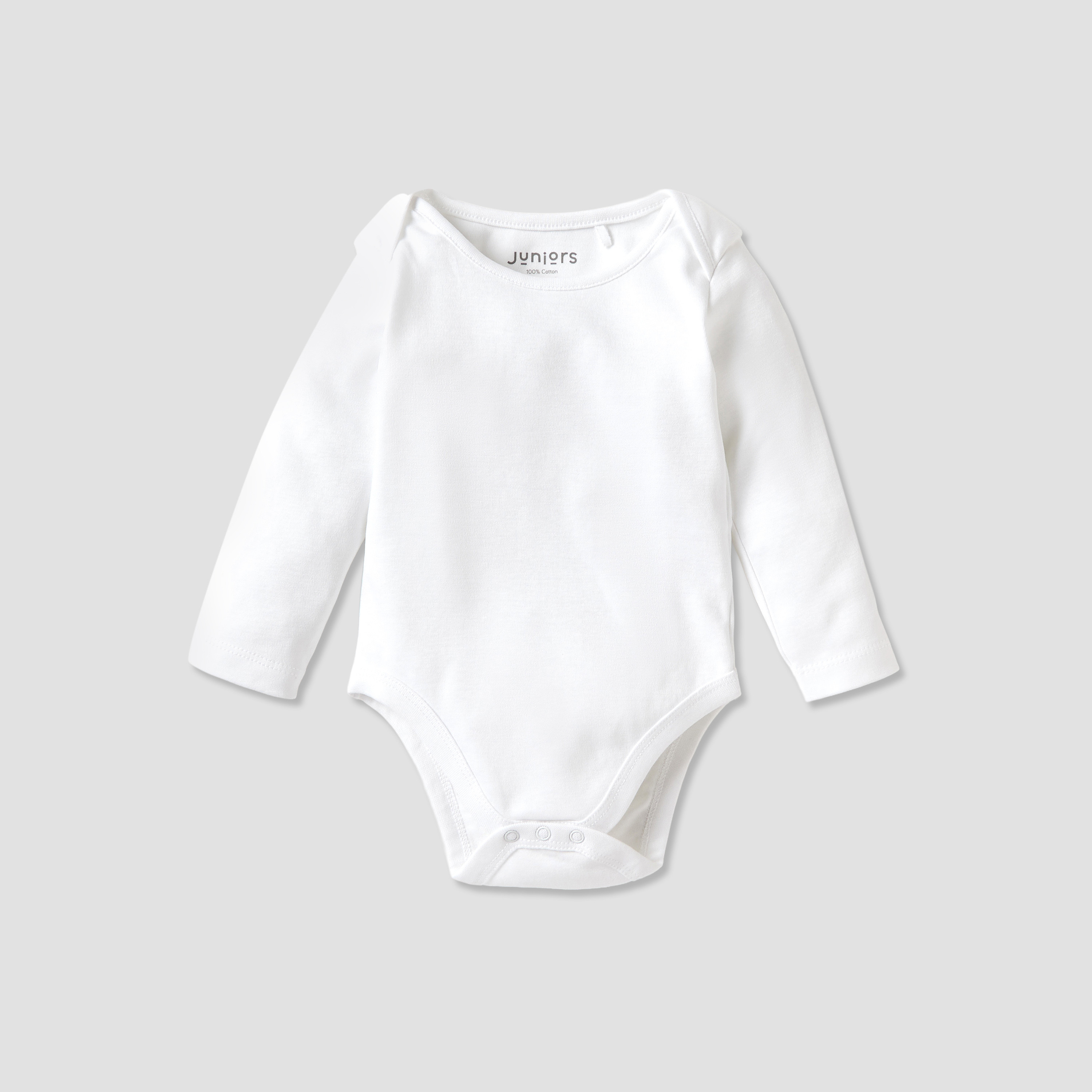 Juniors Solid Long Sleeves Bodysuit with Snap Button Closure - Set of 3-baby-girls-clothing-multipacks-image-4