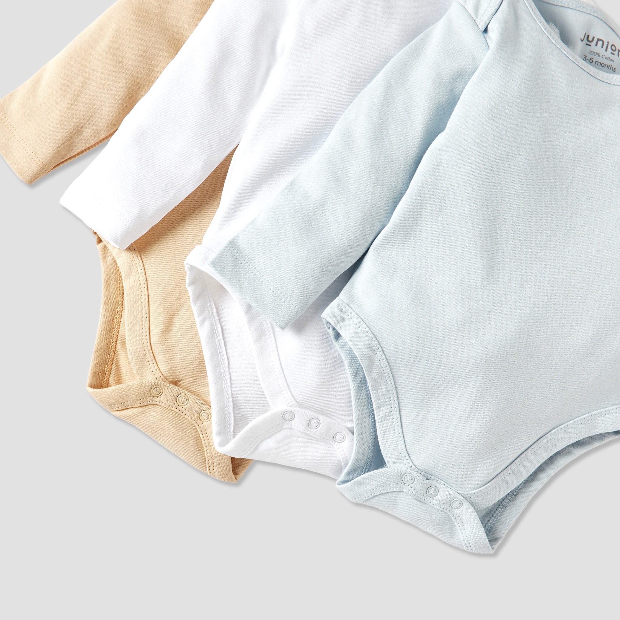 Juniors Solid Long Sleeves Bodysuit with Snap Button Closure - Set of 3-baby-girls-clothing-multipacks-image-6