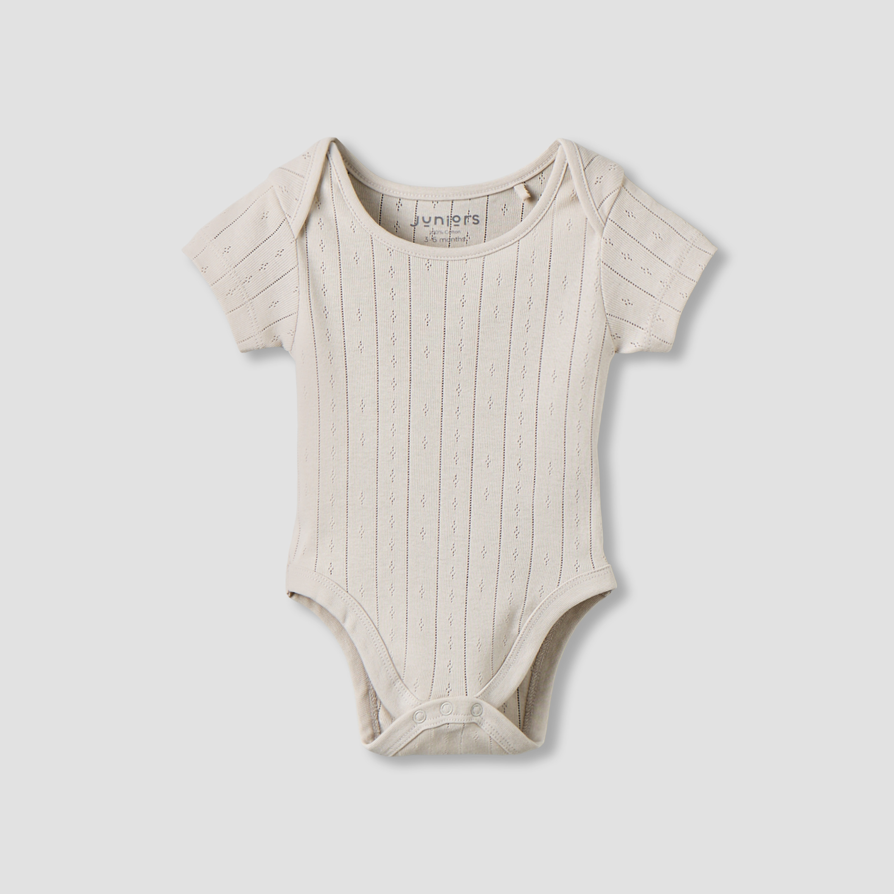 Juniors Pointelle Textured Bodysuit with Short Sleeves and Button Closure - Set of 5-baby-girls-clothing-bodysuits-image-5
