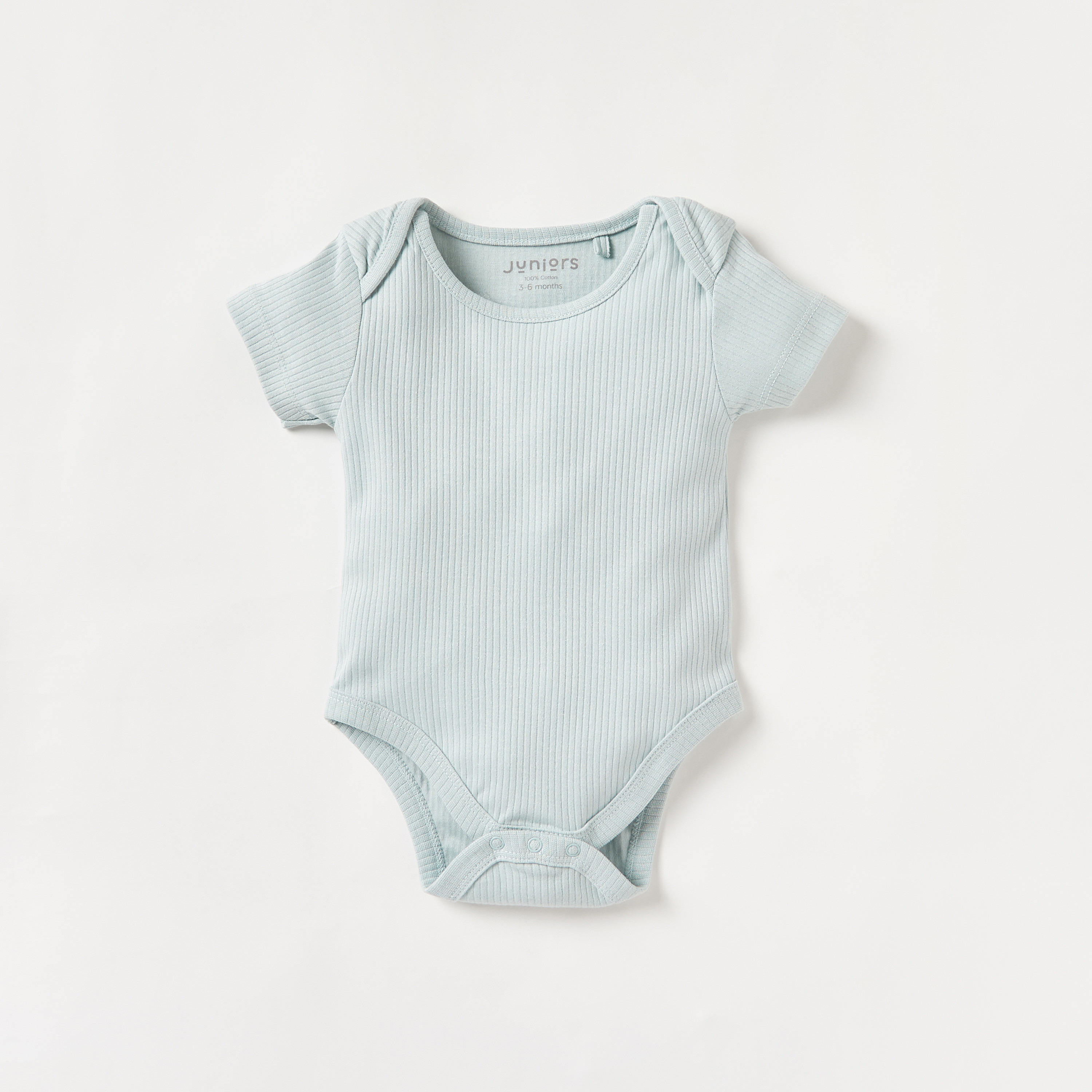 Juniors Ribbed Round Neck Bodysuit with Short Sleeves - Set of 5-baby-boys-clothing-bodysuits-image-2