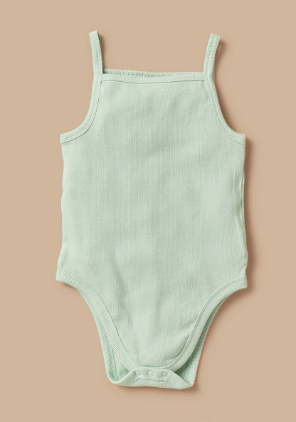 Juniors Textured Sleeveless Bodysuit with Snap Button Closure - Set of 3-Bodysuits-image-1